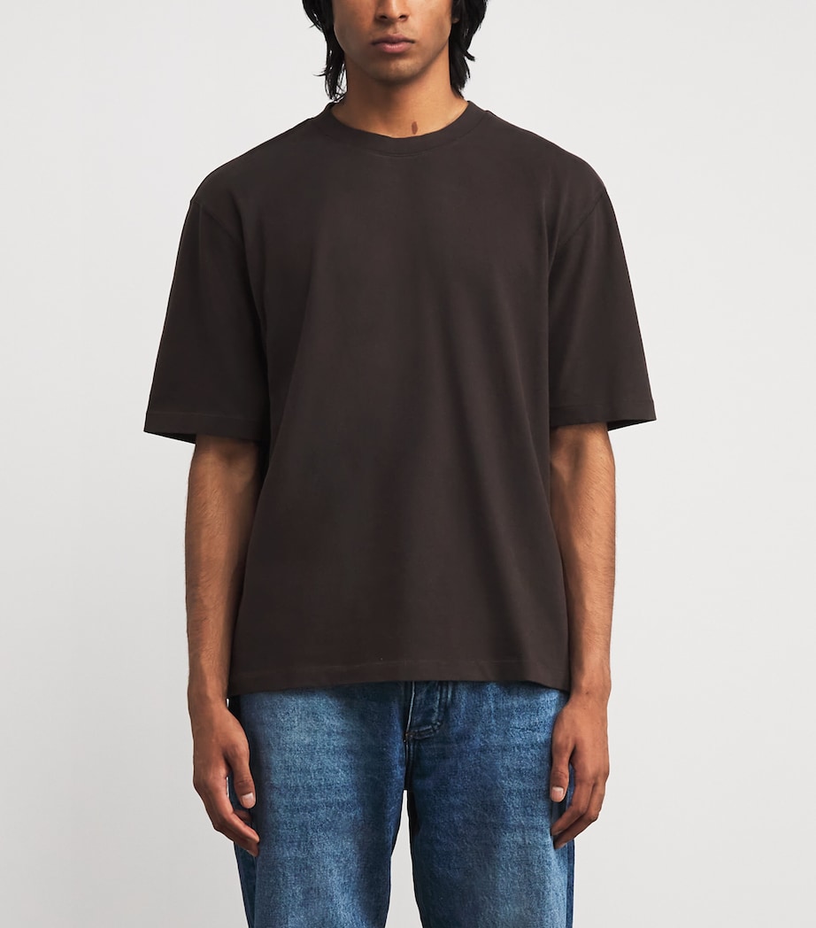 Organic Cotton Oversized Milton T-Shirt DARK BROWN Image 3