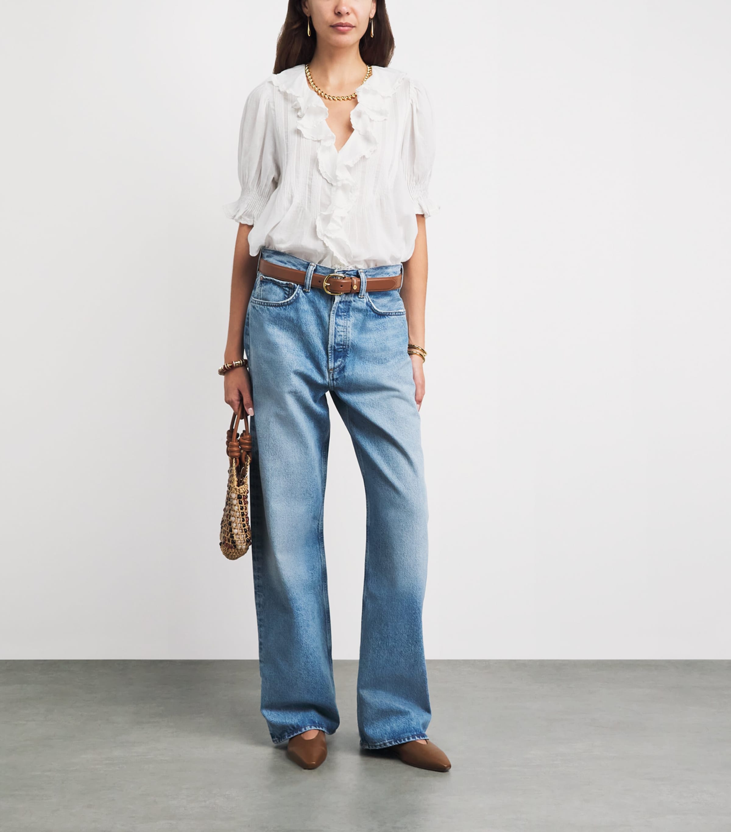 DÔEN Womens Organic Cotton Henri Blouse Salt Image 2