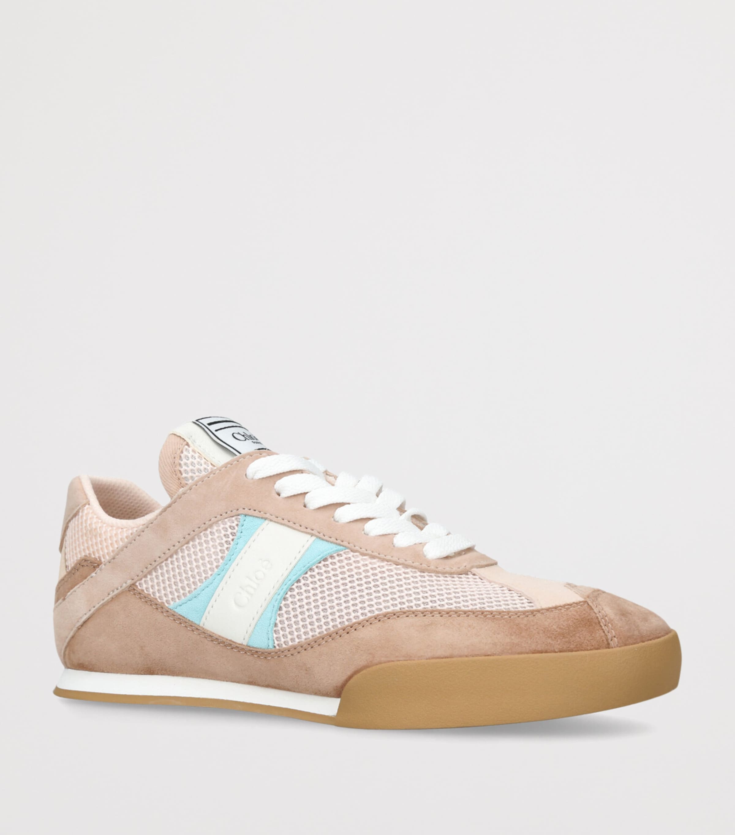 Chloé Leather Kick Low-Top Sneakers Pink Image 3