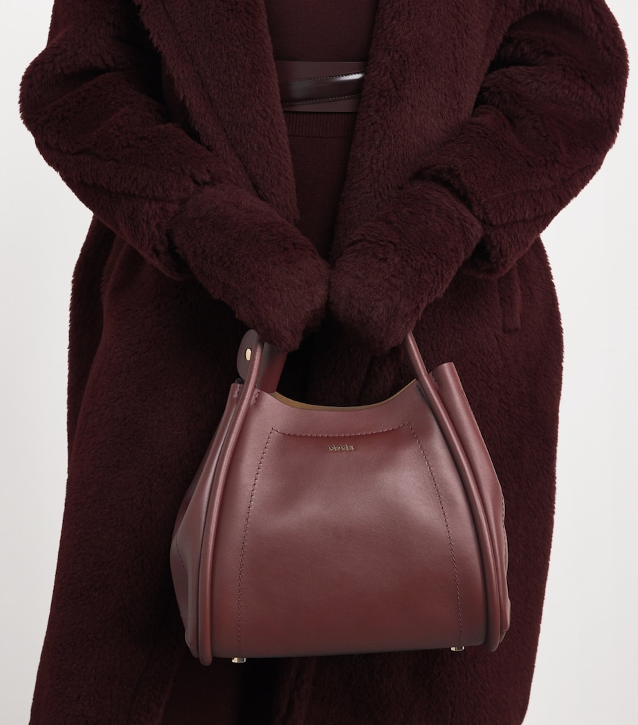 Small Leather Marine Top-Handle Bag BORDEAUX Image 2