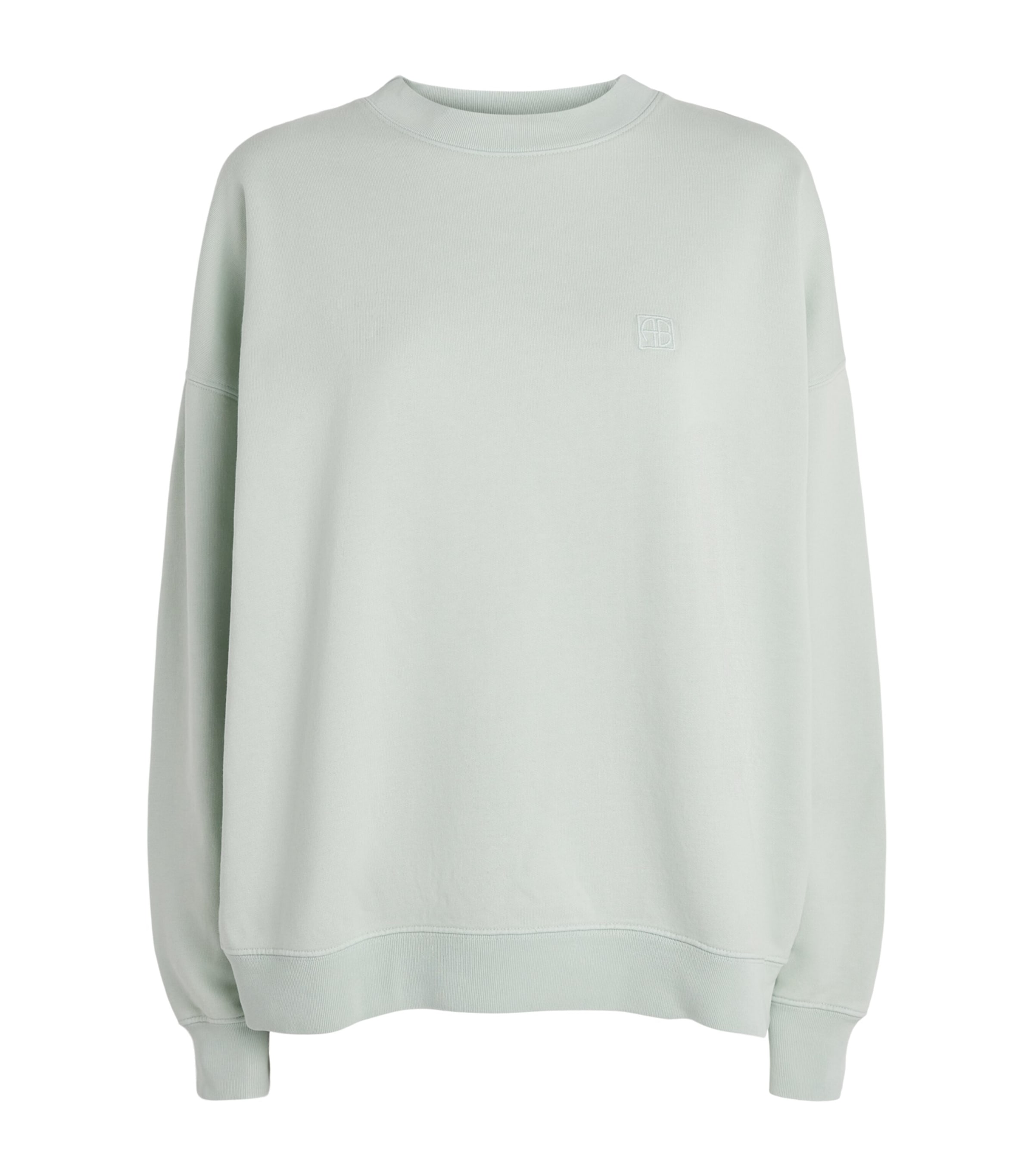 ANINE BING Womens Cotton Miles Sweatshirt Green Image 1