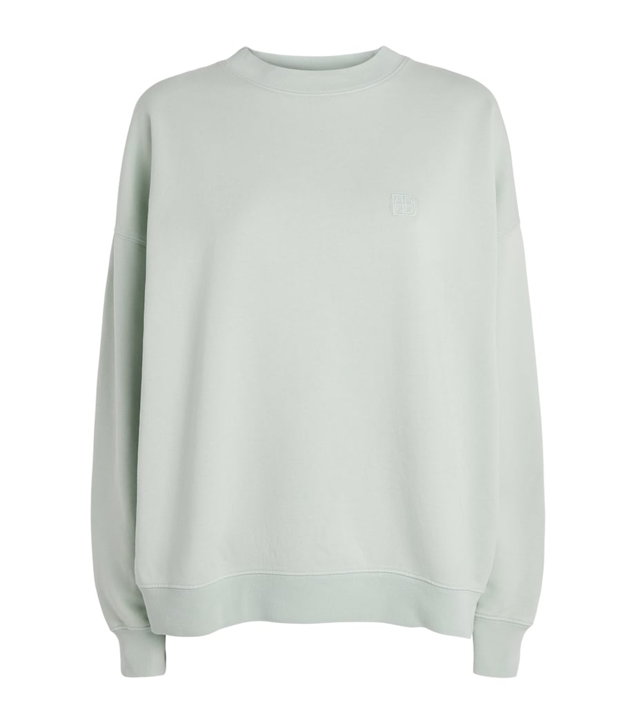ANINE BING Womens Cotton Miles Sweatshirt Green Image 1