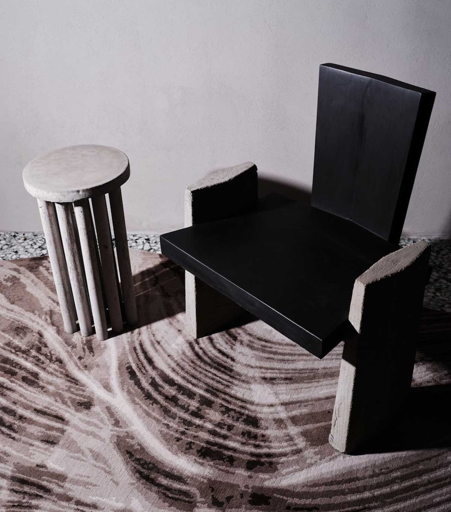 x David Rockwell Wool-Silk Falls Graphite Rug (3.05m x 2.44m) GREY Image 4