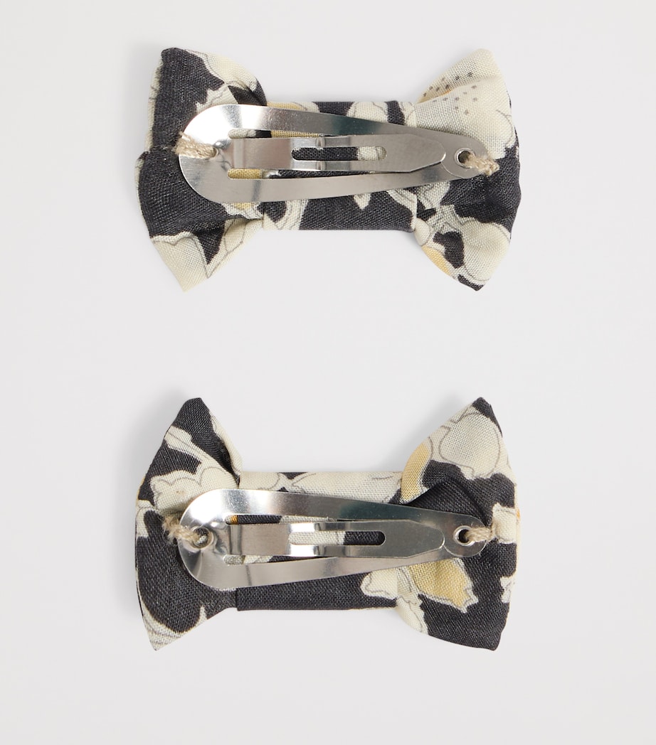 Cotton Floral Hair Clips FLEURS NOIR Image 2