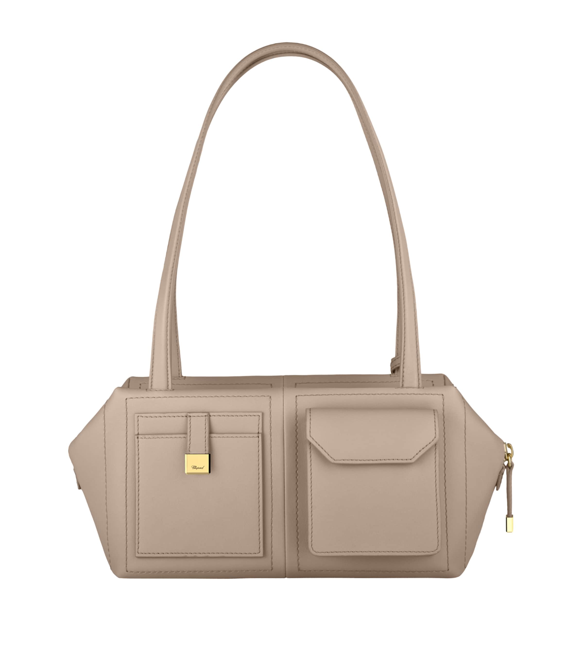 Leather Ice Cube Shoulder Bag GREIGE Image 5