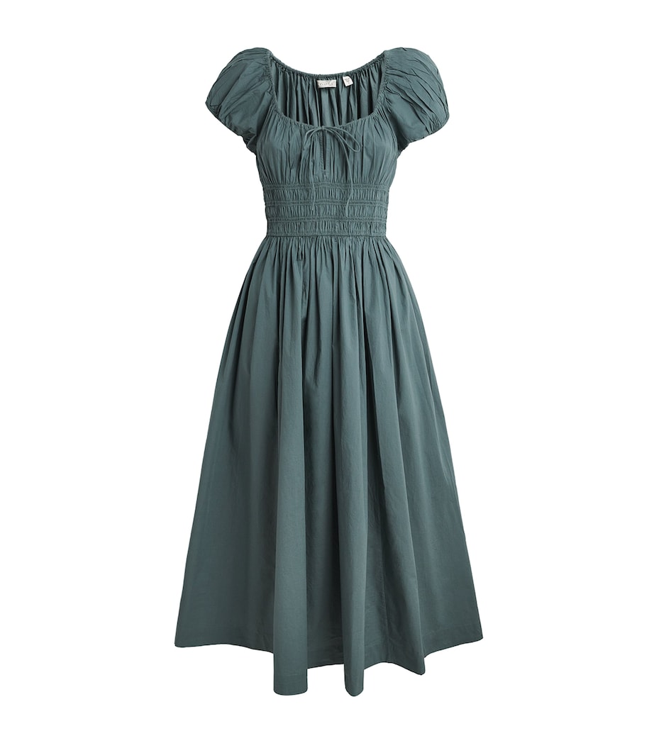 DÔEN Womens Organic Cotton Quinn Midi Dress Lagoon Image 1
