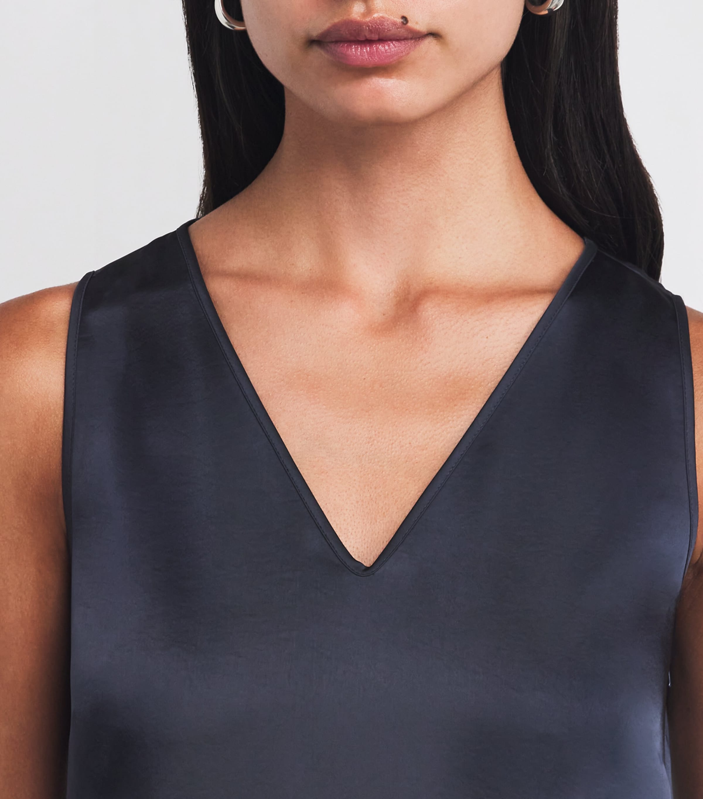 Satin Maxi Dress NAVY Image 5