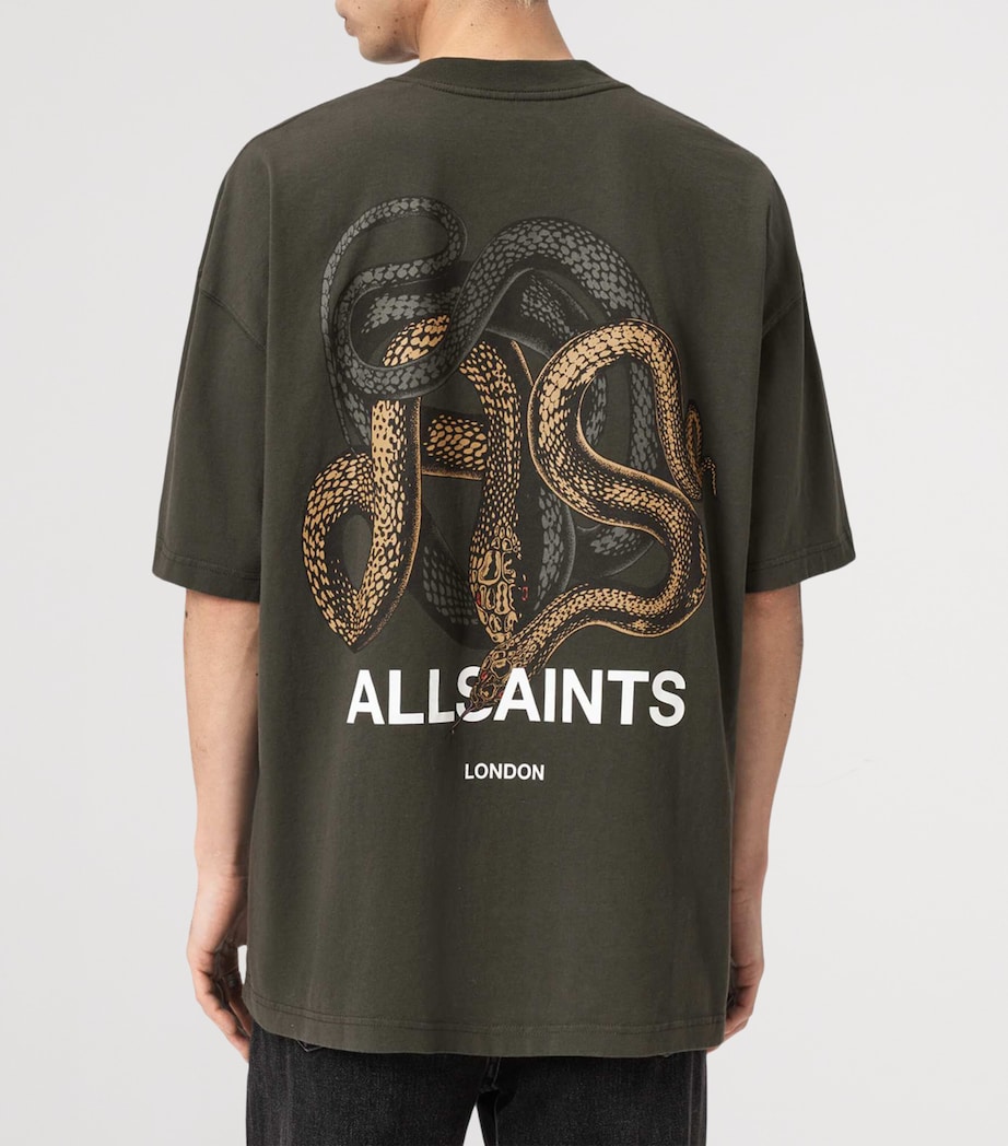AllSaints Mens Organic Cotton Reticulate Sweatshirt Duffel Green Image 4