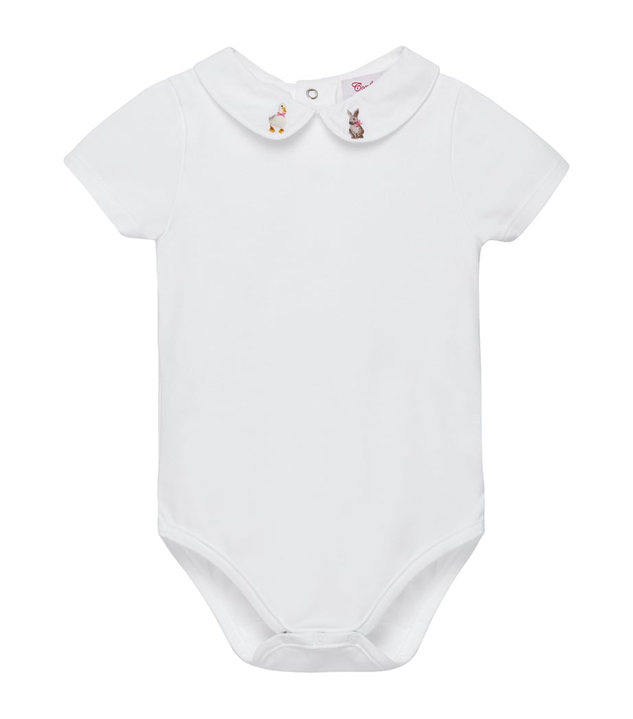Embroidered Duck and Bunny Bodysuit (3-24 Months) WHITE Image 1