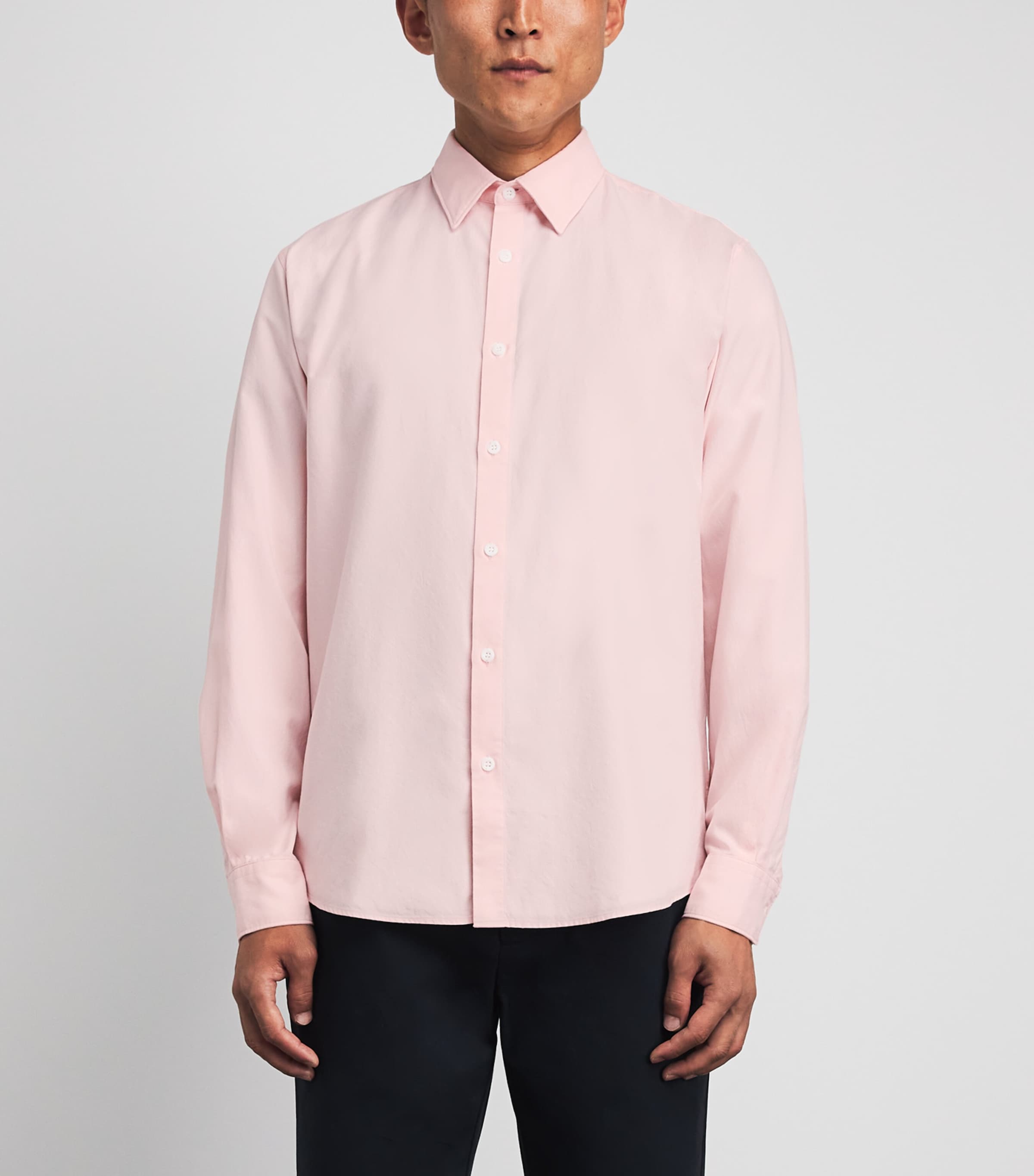Sunspel Mens Cotton Oxford Shirt Light Pink Image 4
