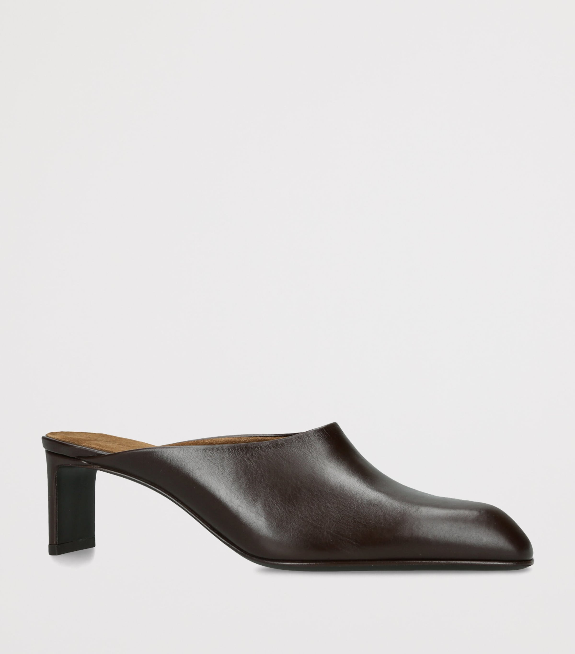 Khaite Leather Colt Heeled Mules 50 Brown Image 2