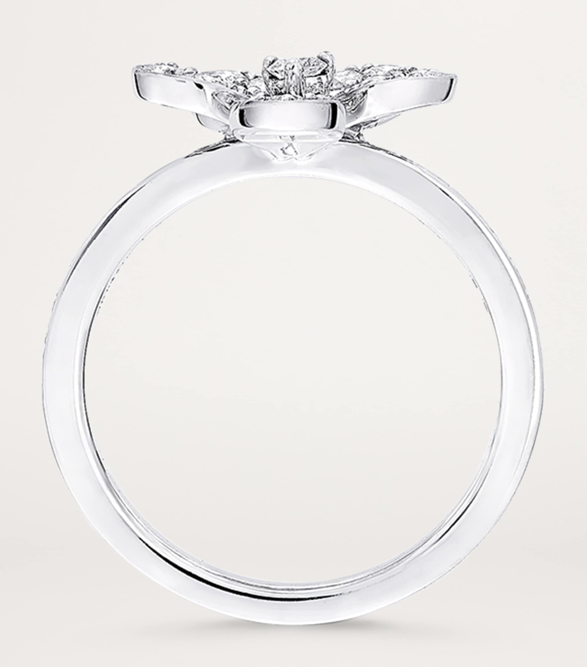 White Gold and Diamond Wild Flower Ring WHITE GOLD Image 3