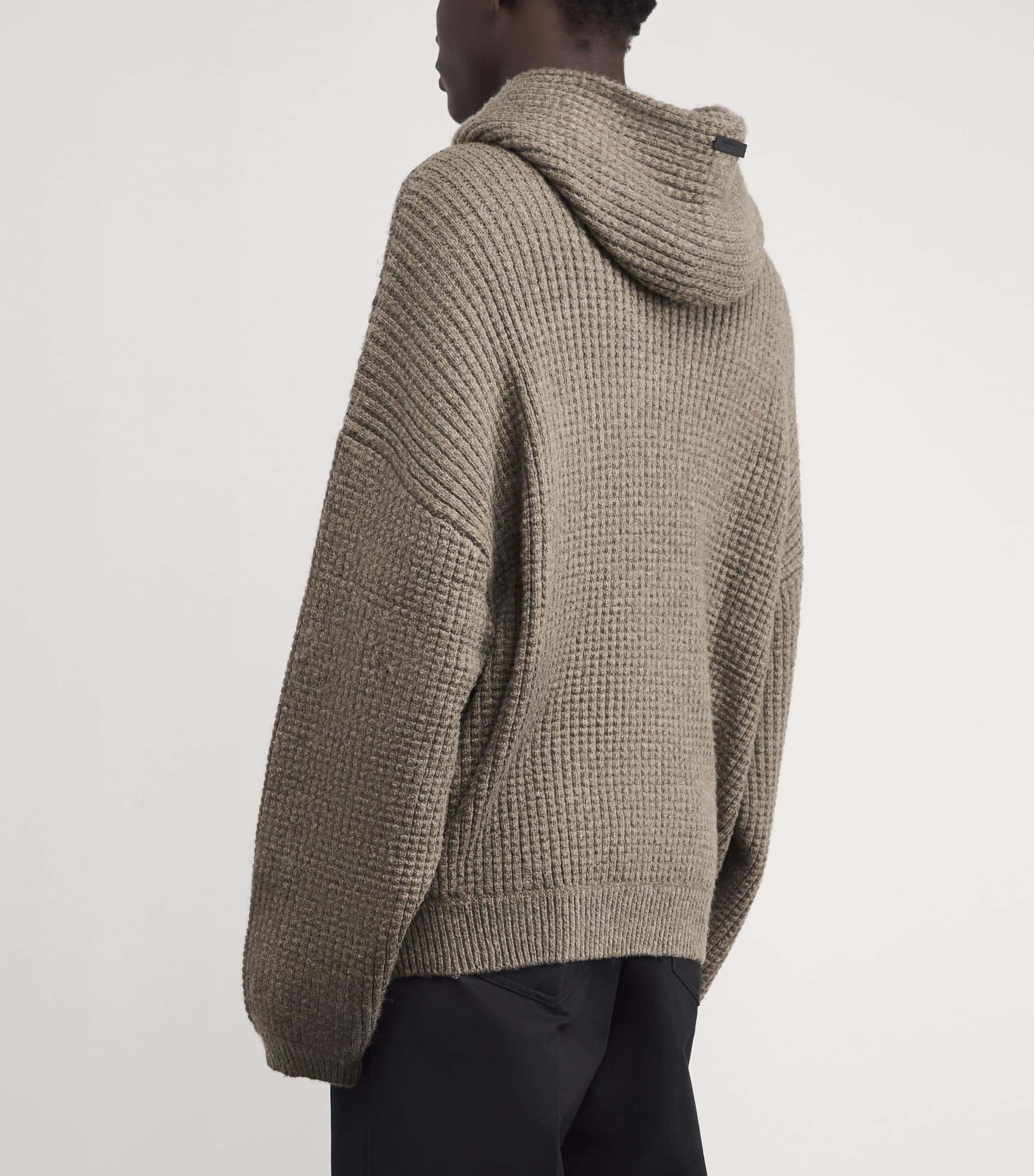 Oversized Waffle-Knit Hoodie HOMESTEAD HEATHER Image 4