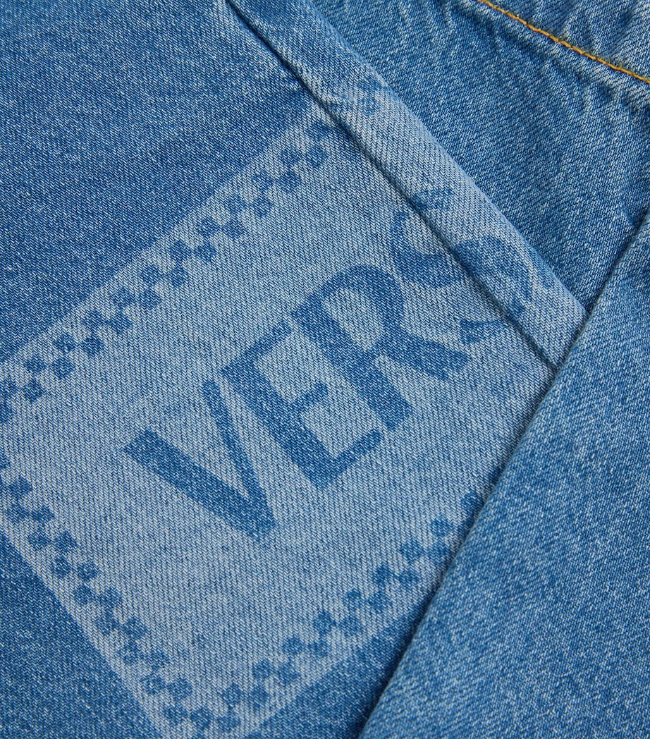 Logo Straight Jeans (6-14 Years) 1D200-BLUE Image 3