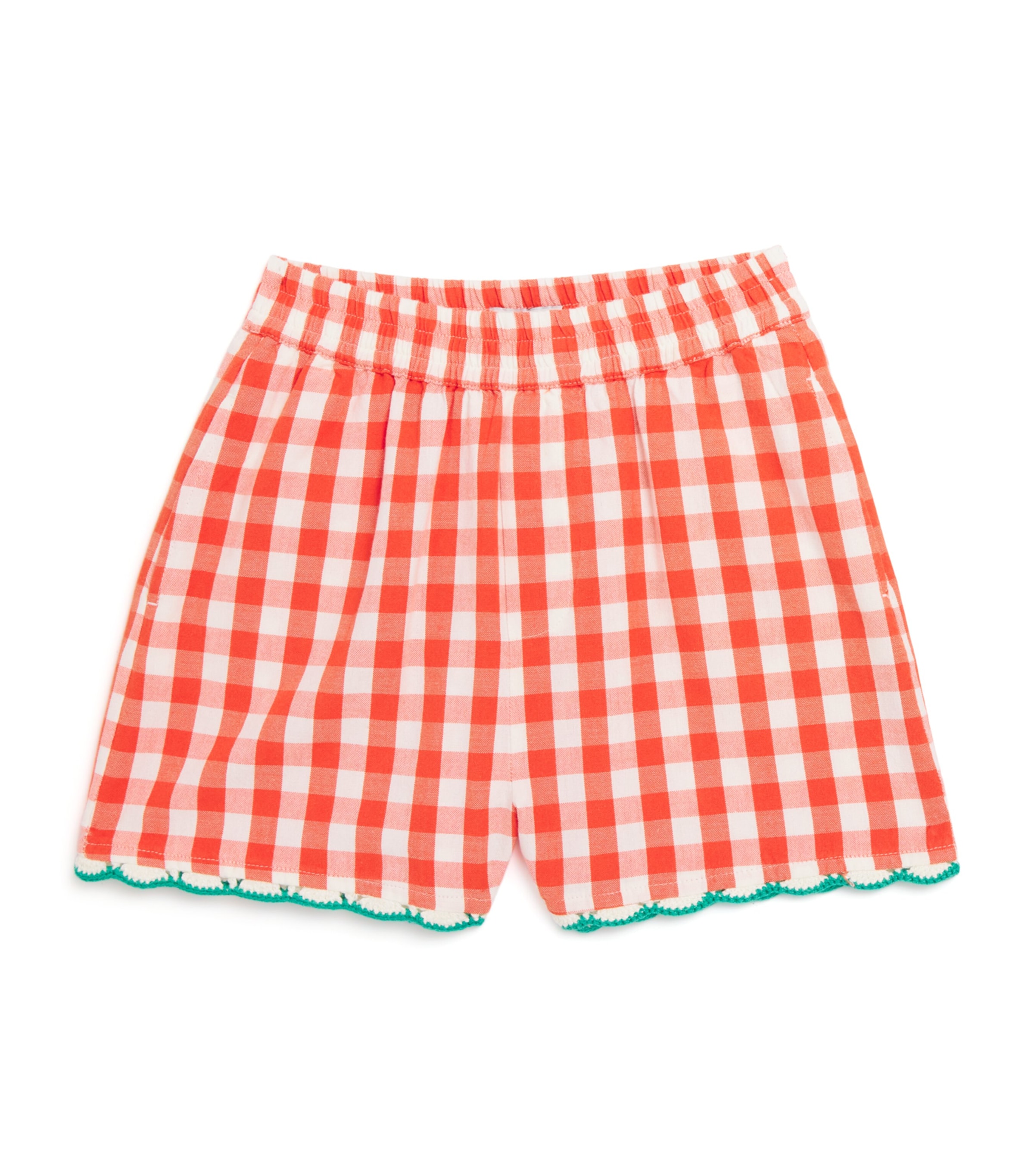 Stella Mccartney Cotton Poplin Gingham Shorts In Red