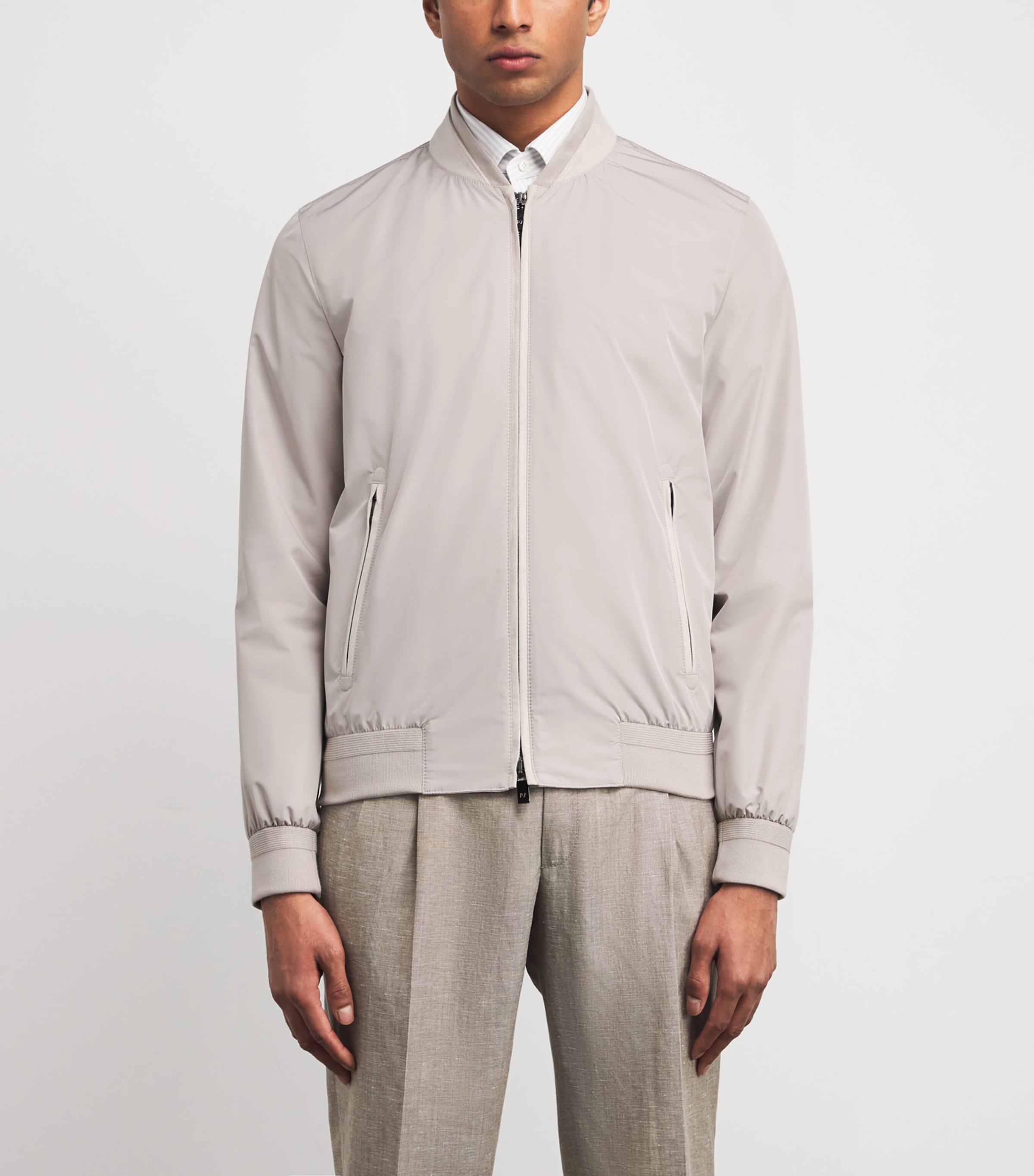 Zip-Up Bomber Jacket 35 NATURAL Image 3