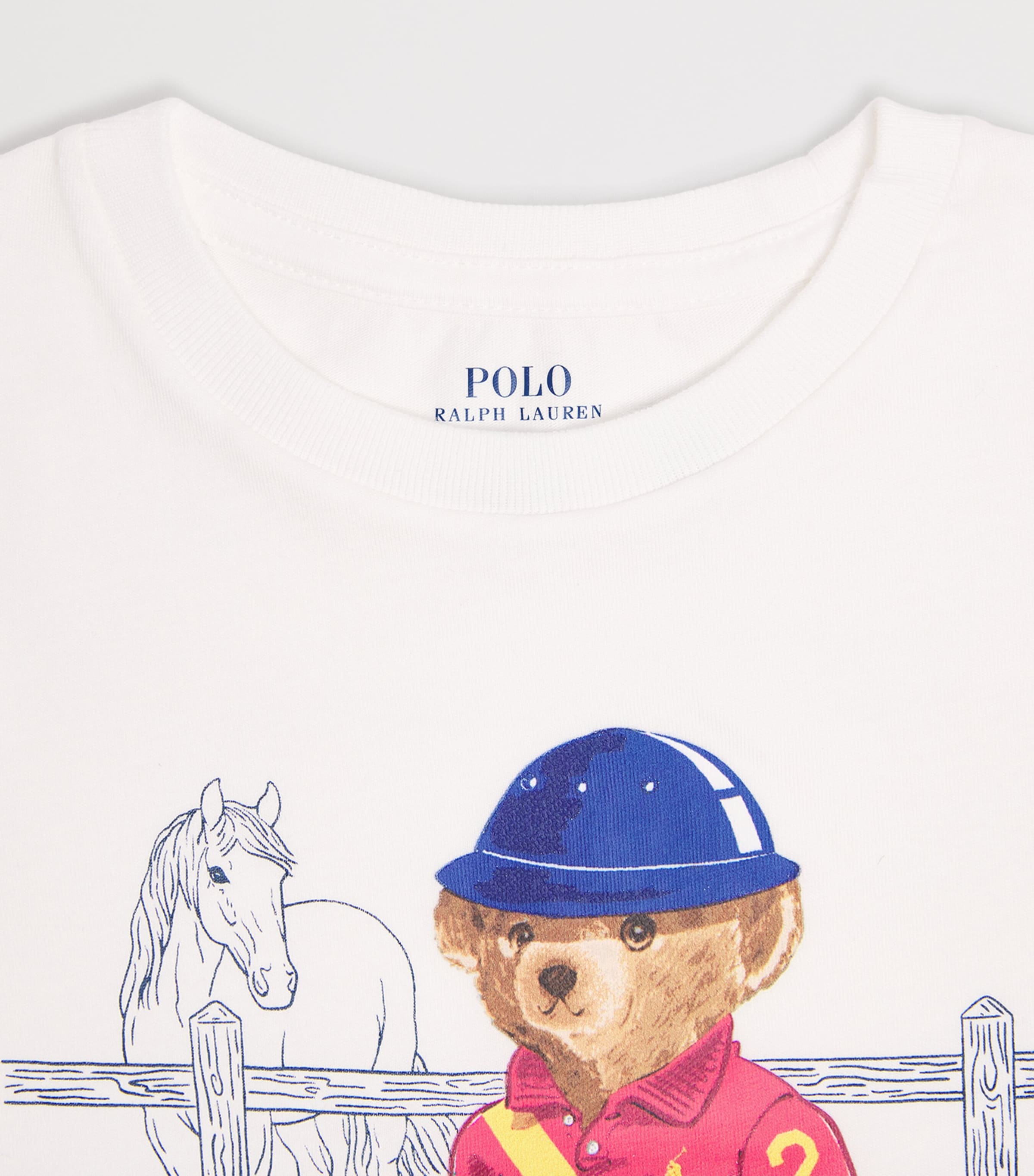 Cotton Polo Bear T-Shirt (7-14 Years) WHITE Image 3