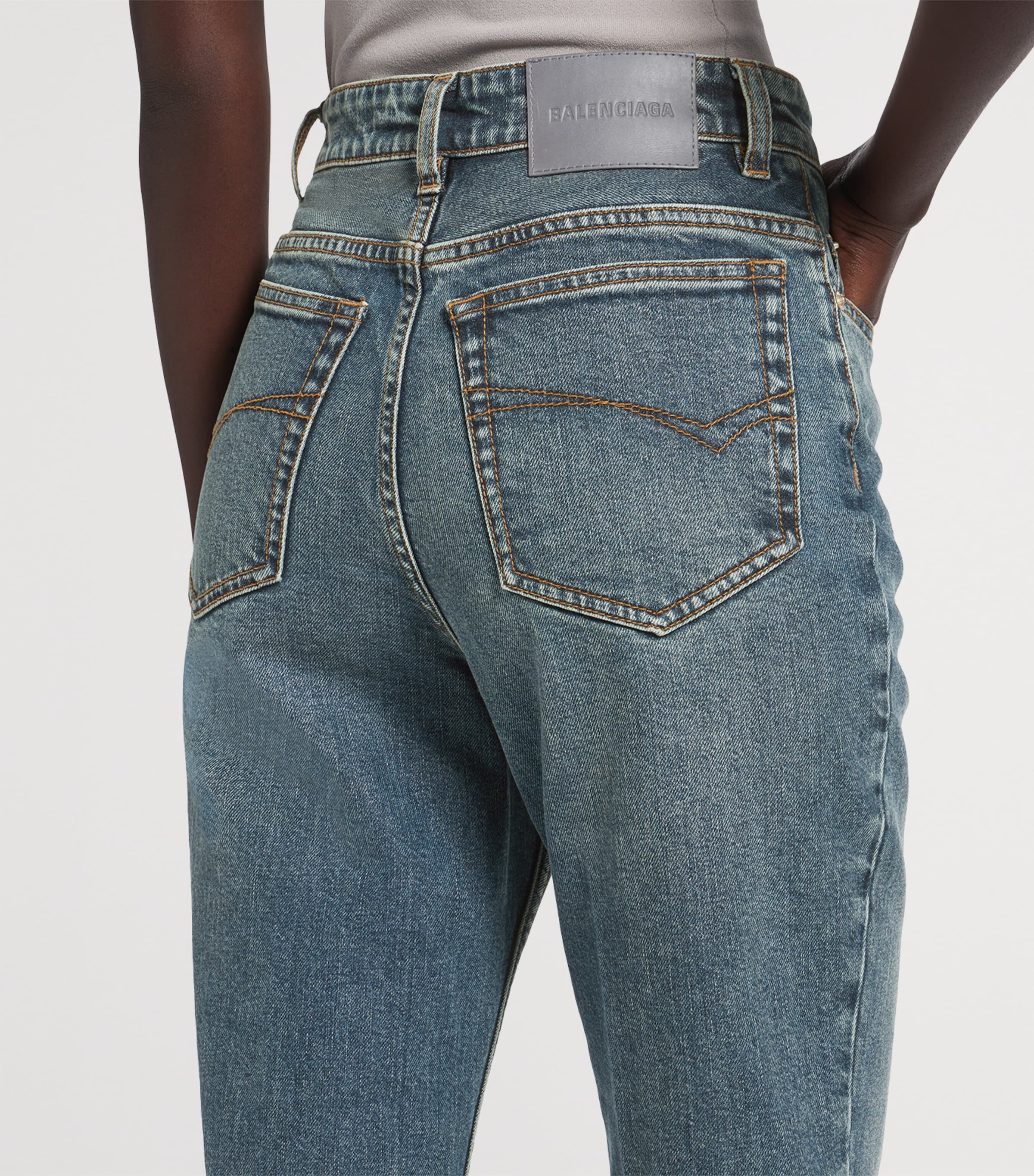 Balenciaga Womens High-Rise Slim Jeans Image 6