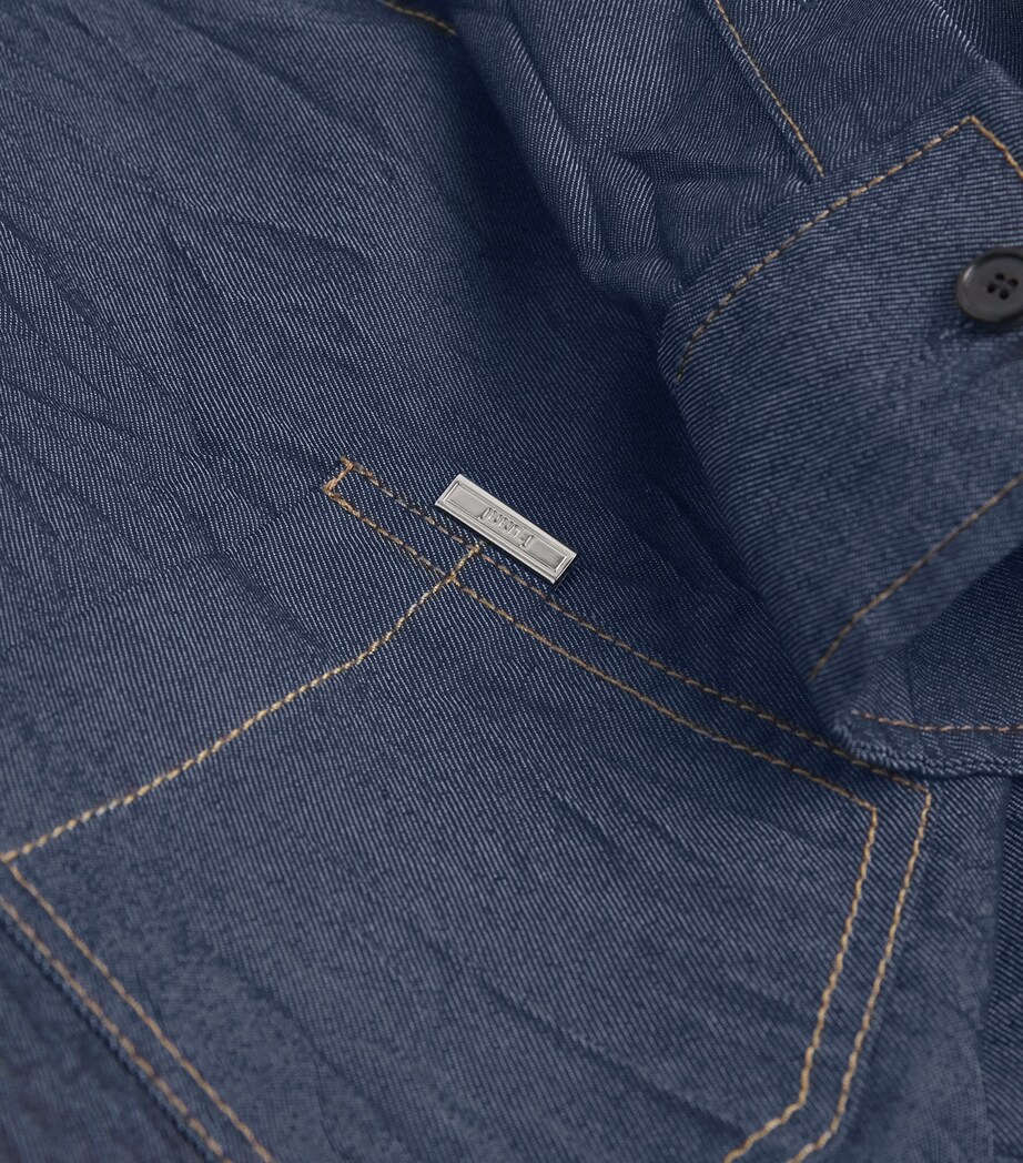 Juun.J Mens Wrinkled Pocket-Detail Oversized Shirt Navy R Image 5
