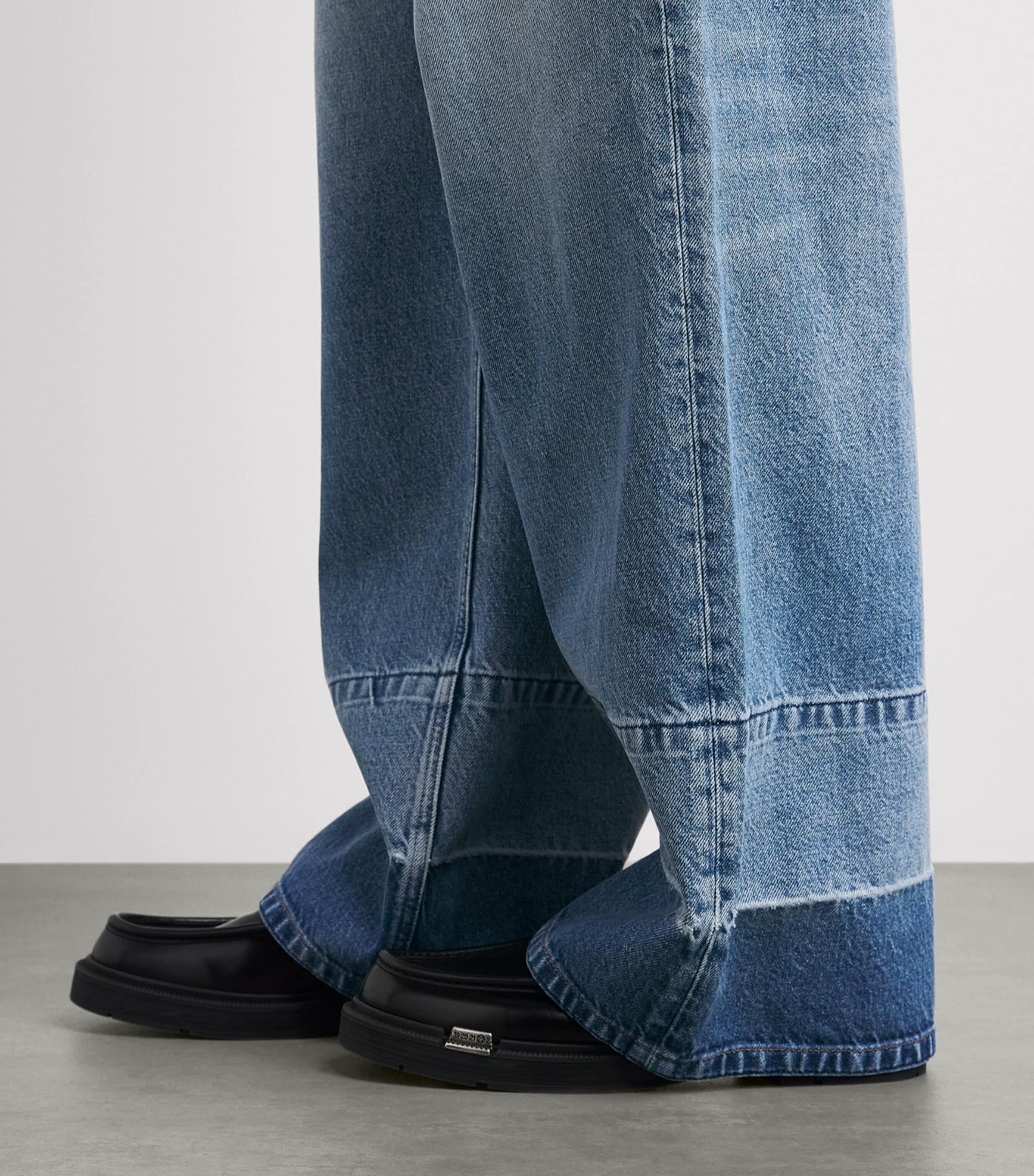 MM6 Maison Margiela Mens Panelled Wide-Leg Jeans Blue Image 6