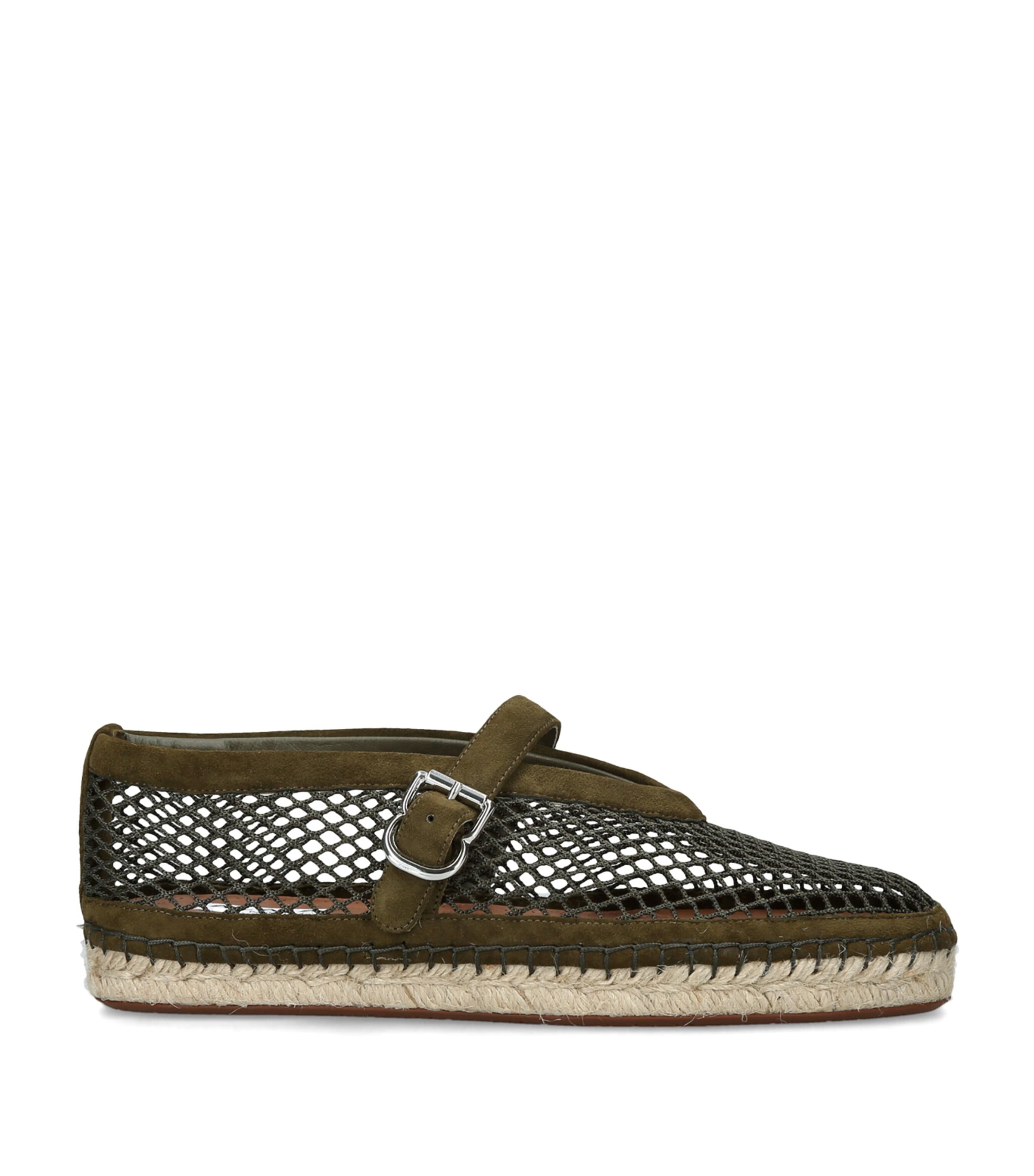 Alaïa Suede Mesh Espadrilles Khaki Image 1