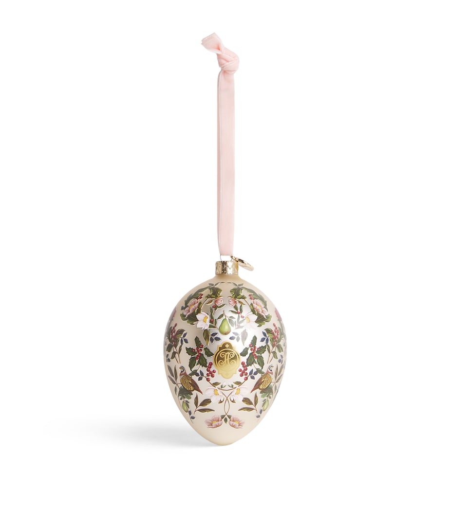 Harrods Partridge Print Egg Tree Decoration Image 1