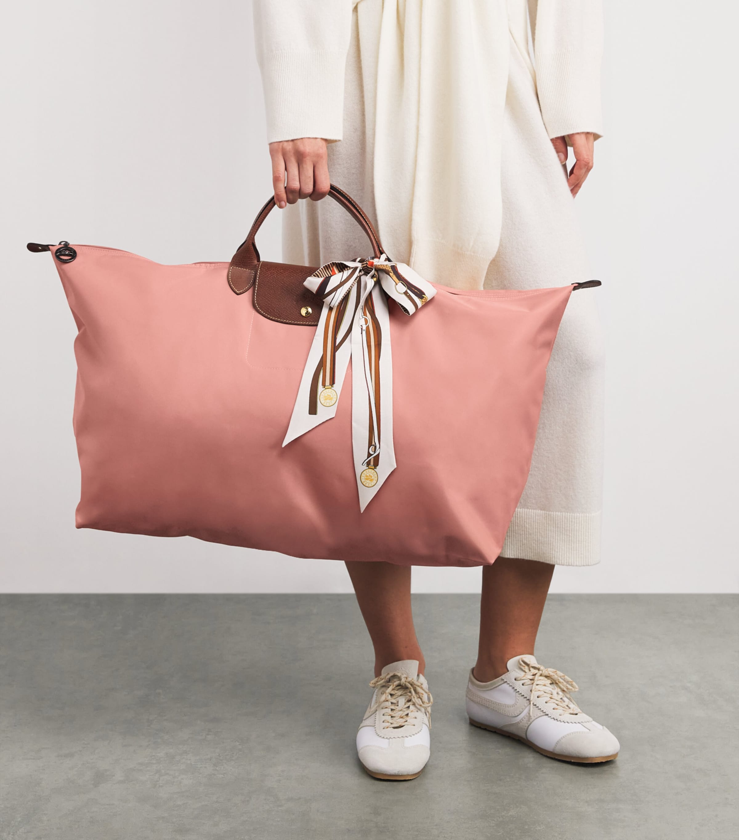 Large Le Pliage Original Travel Bag P96 PINK TEA Image 5