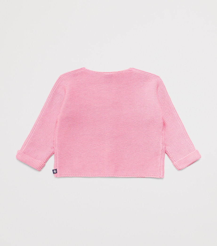 Petit Bateau Cotton Moss-Stitch Cardigan (1-18 Months) Marquise Image 2