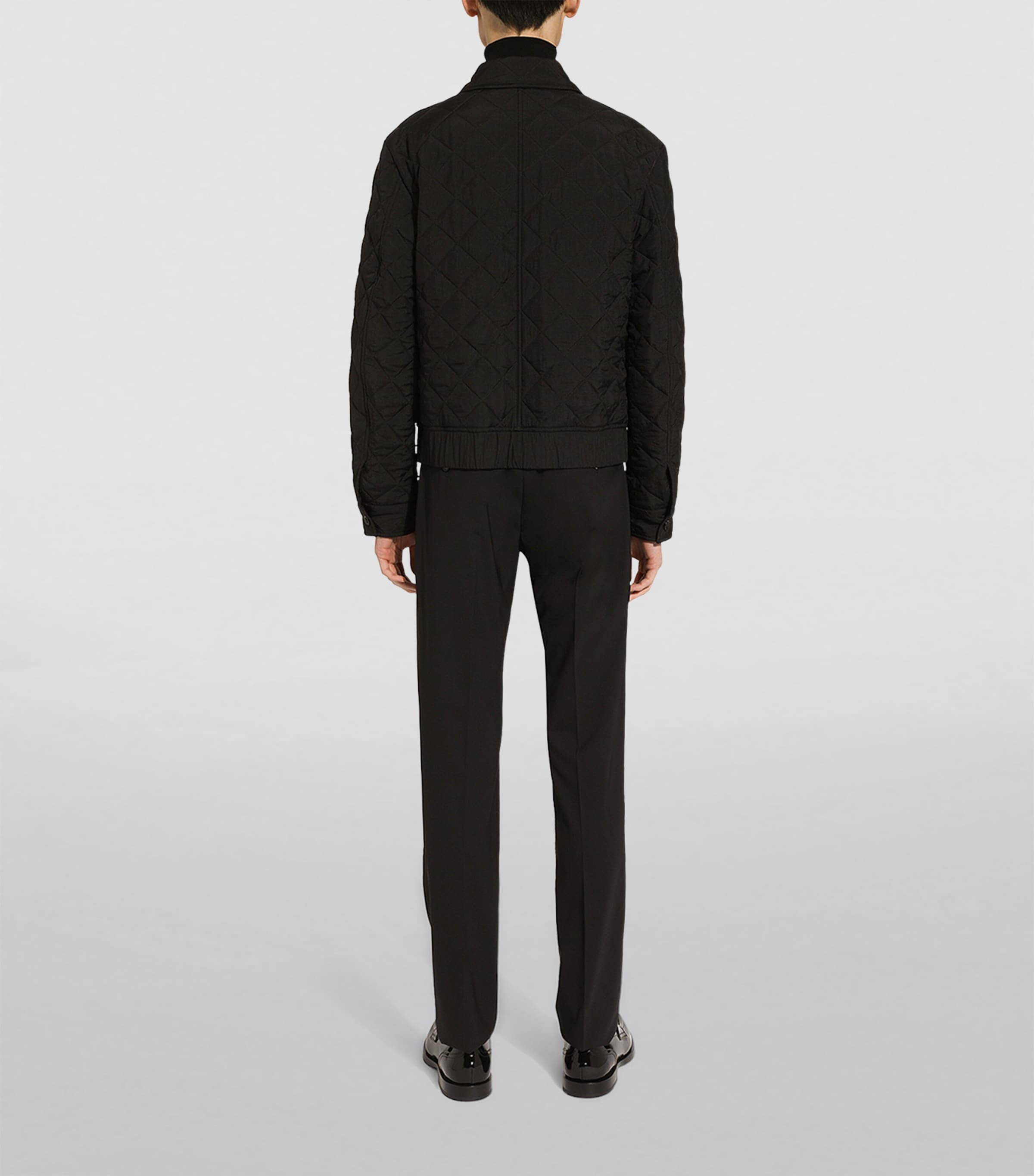 Quilted Bomber Jacket N0000-BLACK Image 5