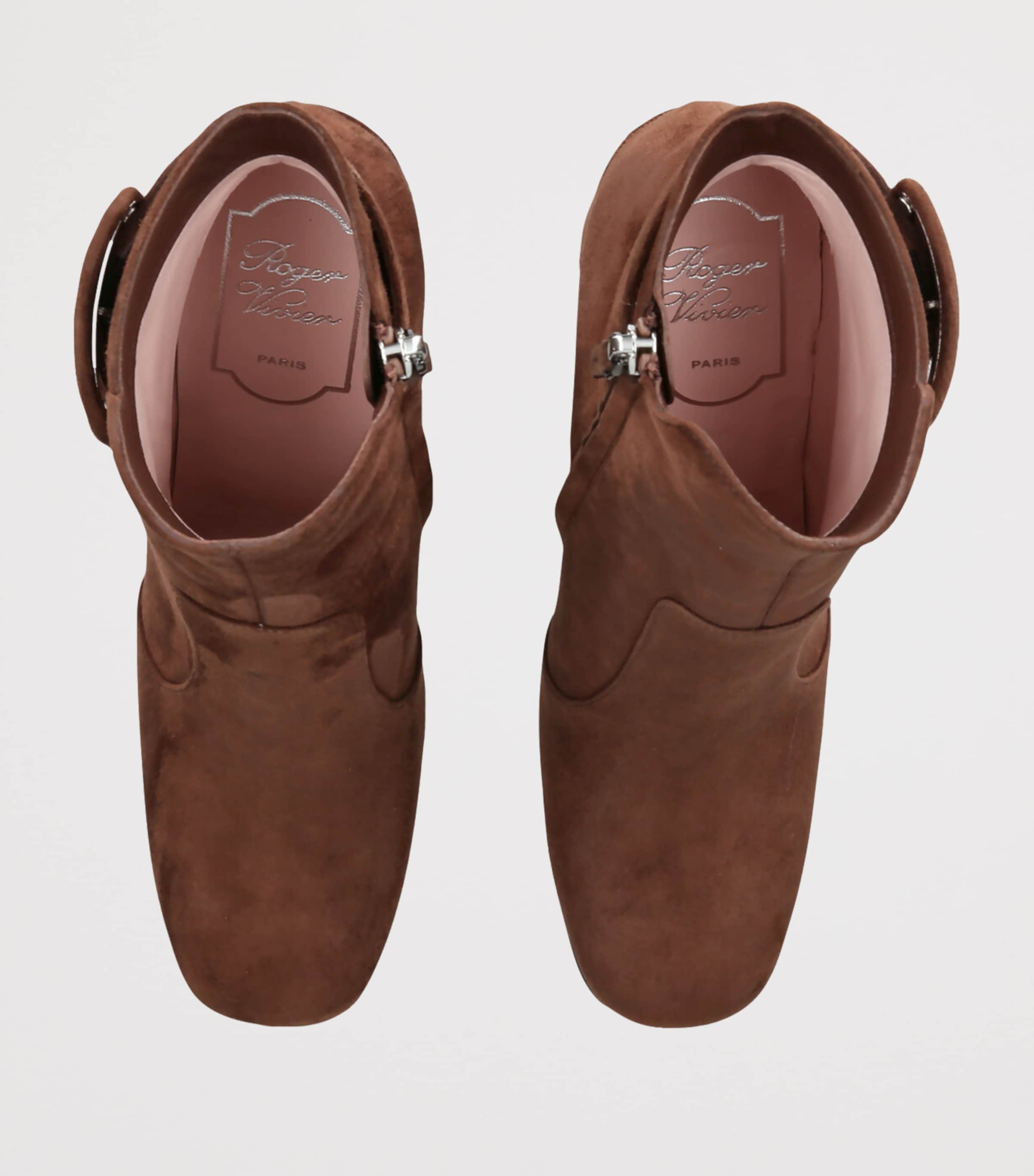 Suede Polly Ankle Boots 85 BROWN Image 4