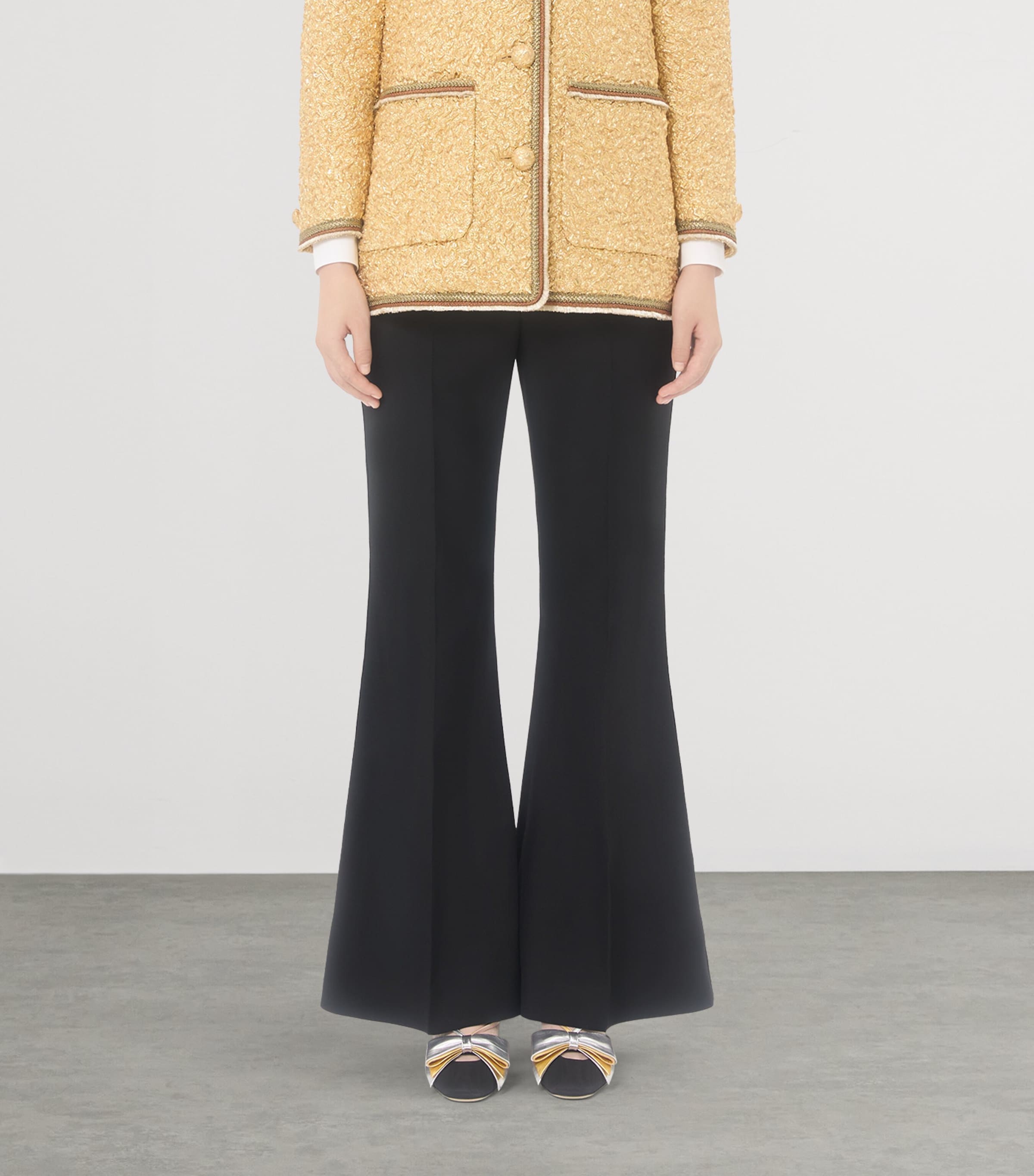 Virgin Wool Flared Tailored Trousers 0NO Image 2