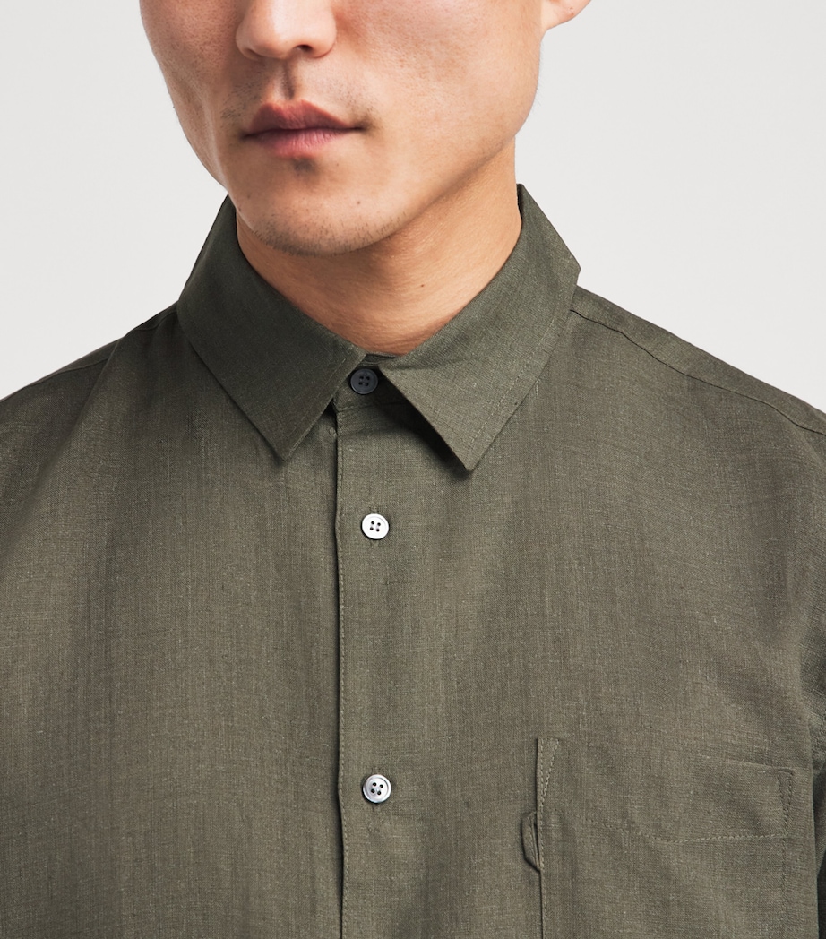 Derek Rose Mens Linen Monaco Shirt Gre Image 3