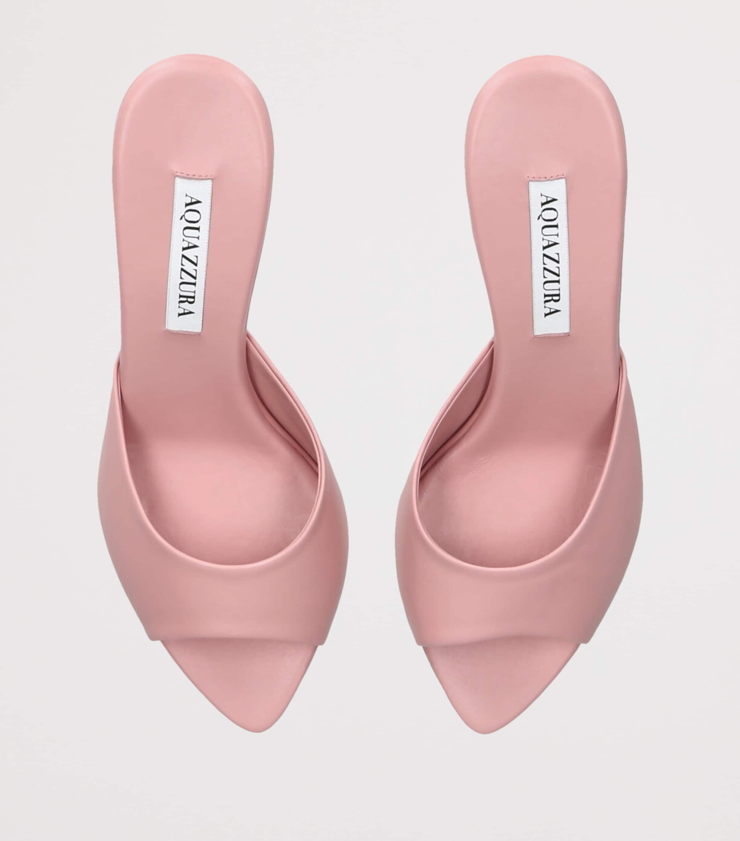 Leather Bisous Mules 85 PALE PINK Image 4