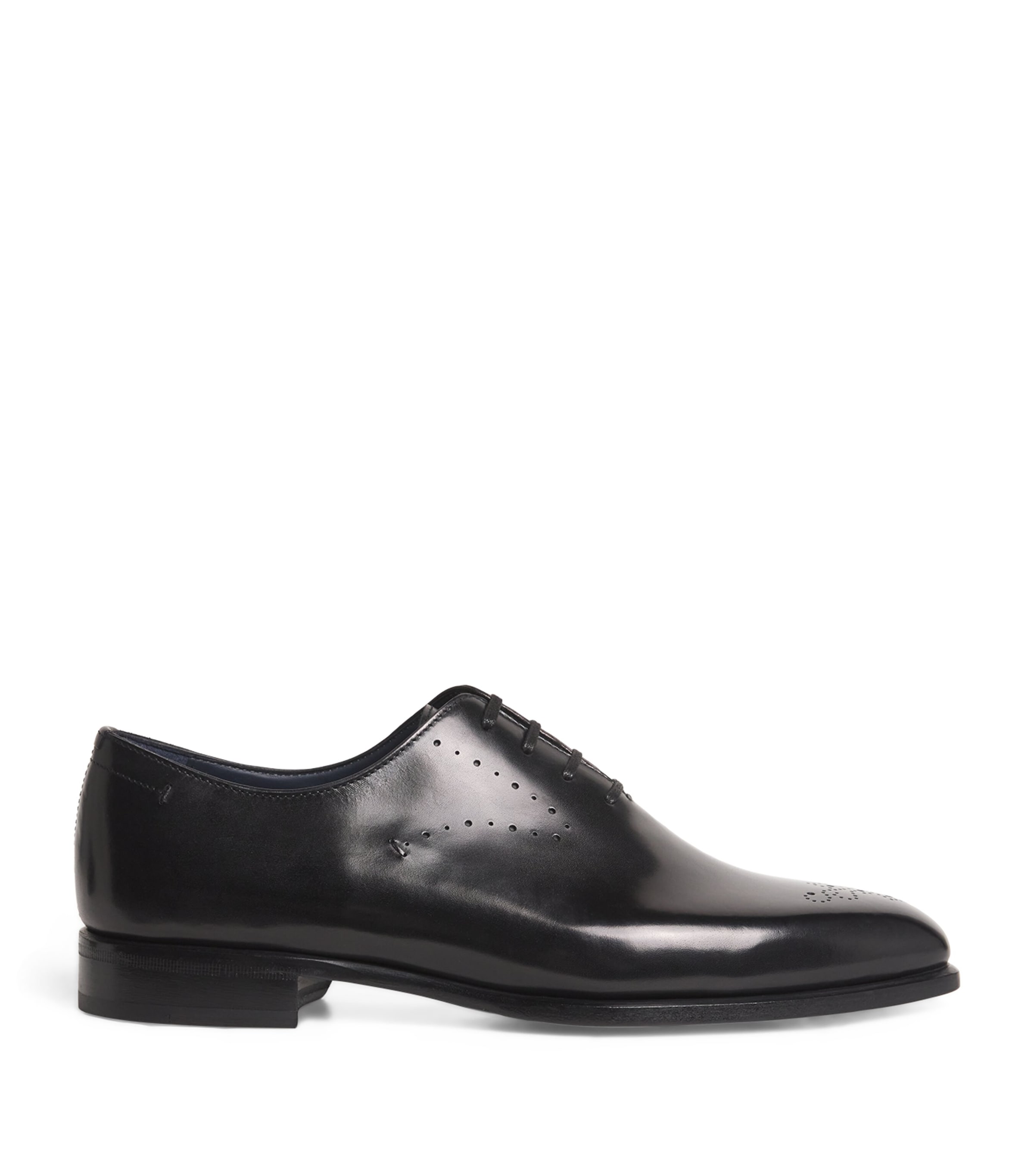 Brioni Leather Oxford Shoes In Black