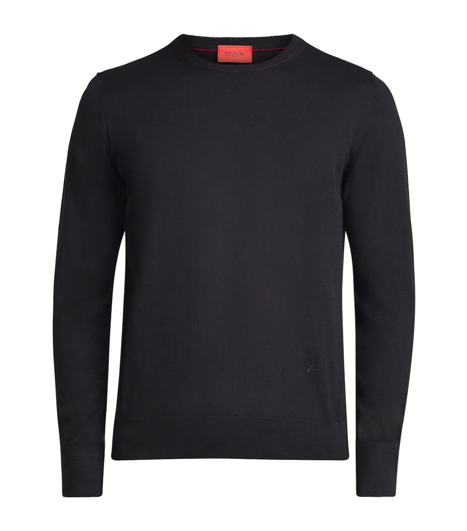 Isaia Mens Wool Crew-Neck Sweater Image 1
