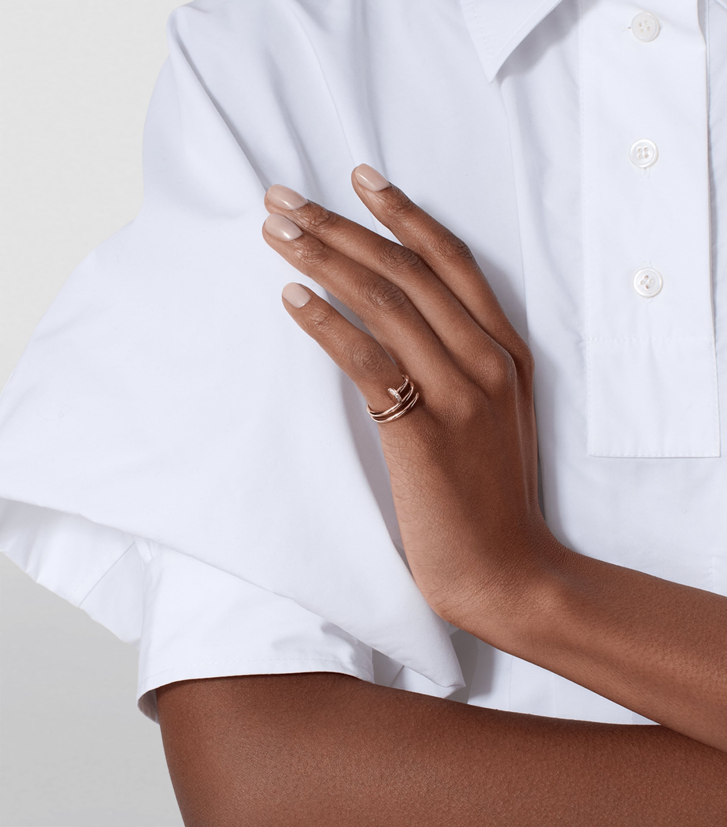 Rose Gold and Diamond Double Juste Un Clou Ring NO COLOUR Image 3