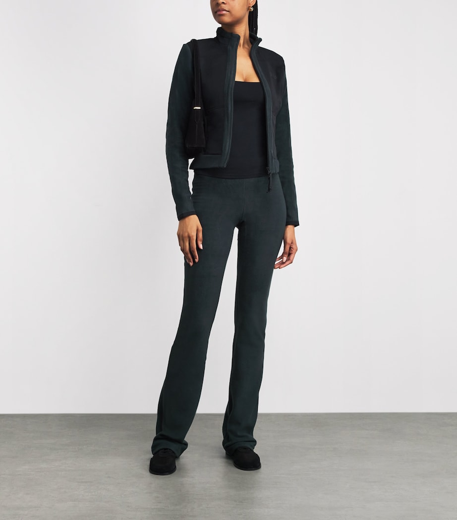 Fleece Lounge Flared Trousers DARK TEAL Image 2