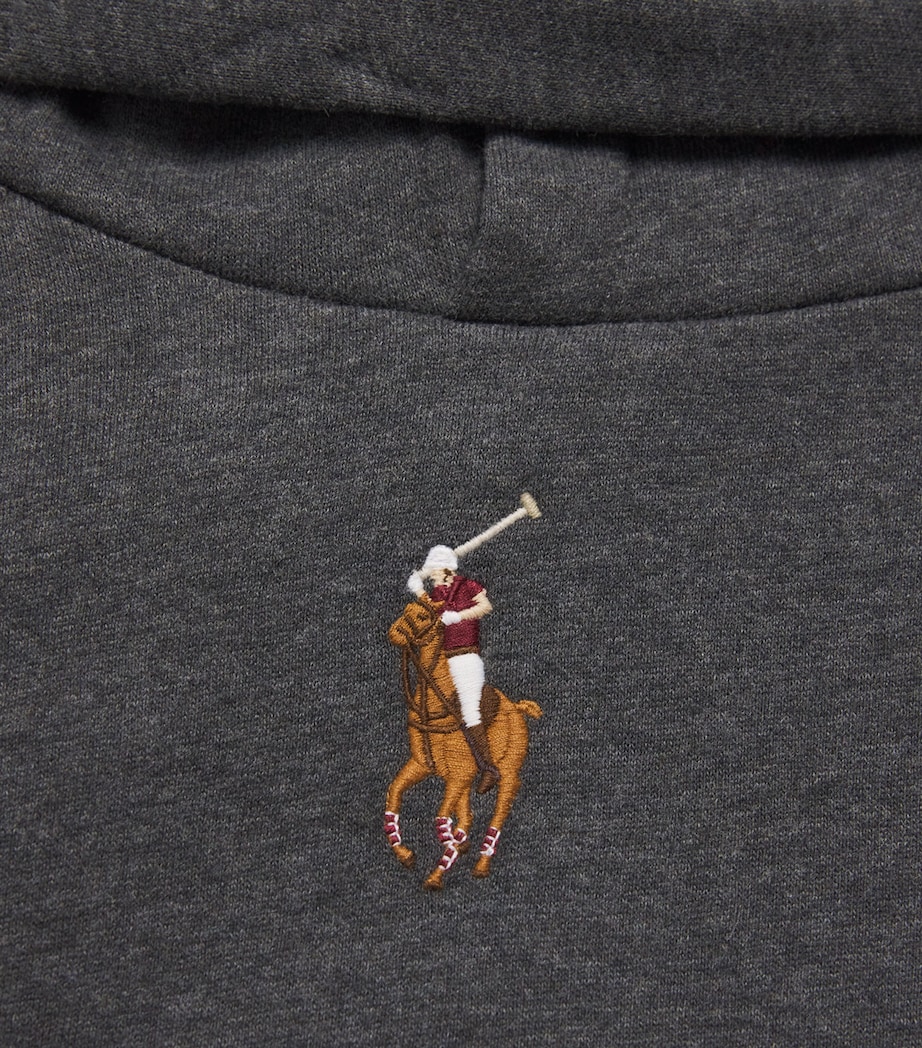 Ralph Lauren Kids Big Pony Logo Hoodie (7-14 Years) Grey Htr Image 3