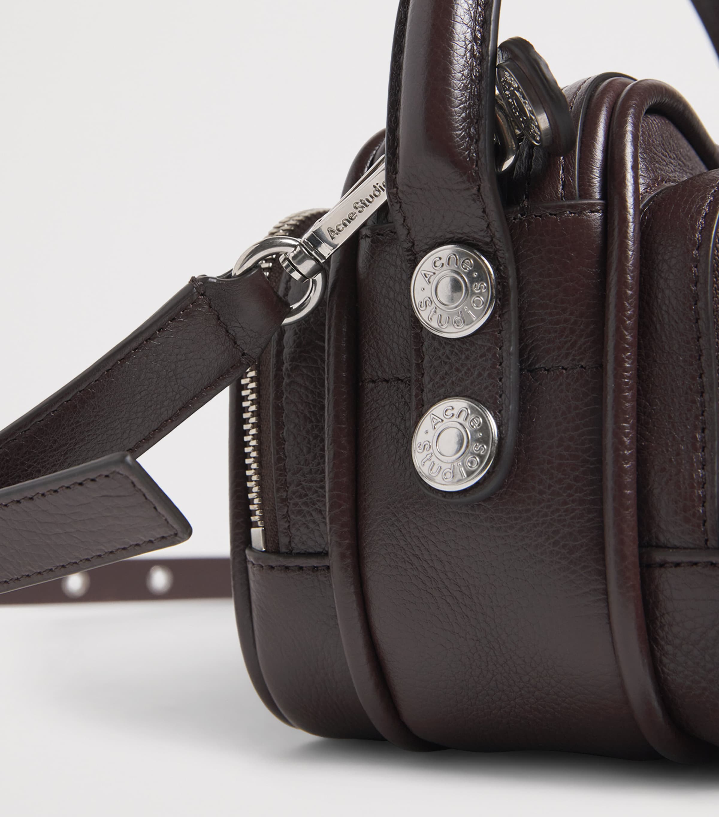 Acne Studios Leather Camero Kit Cross-Body Bag Adn Chocolate Brown Image 5