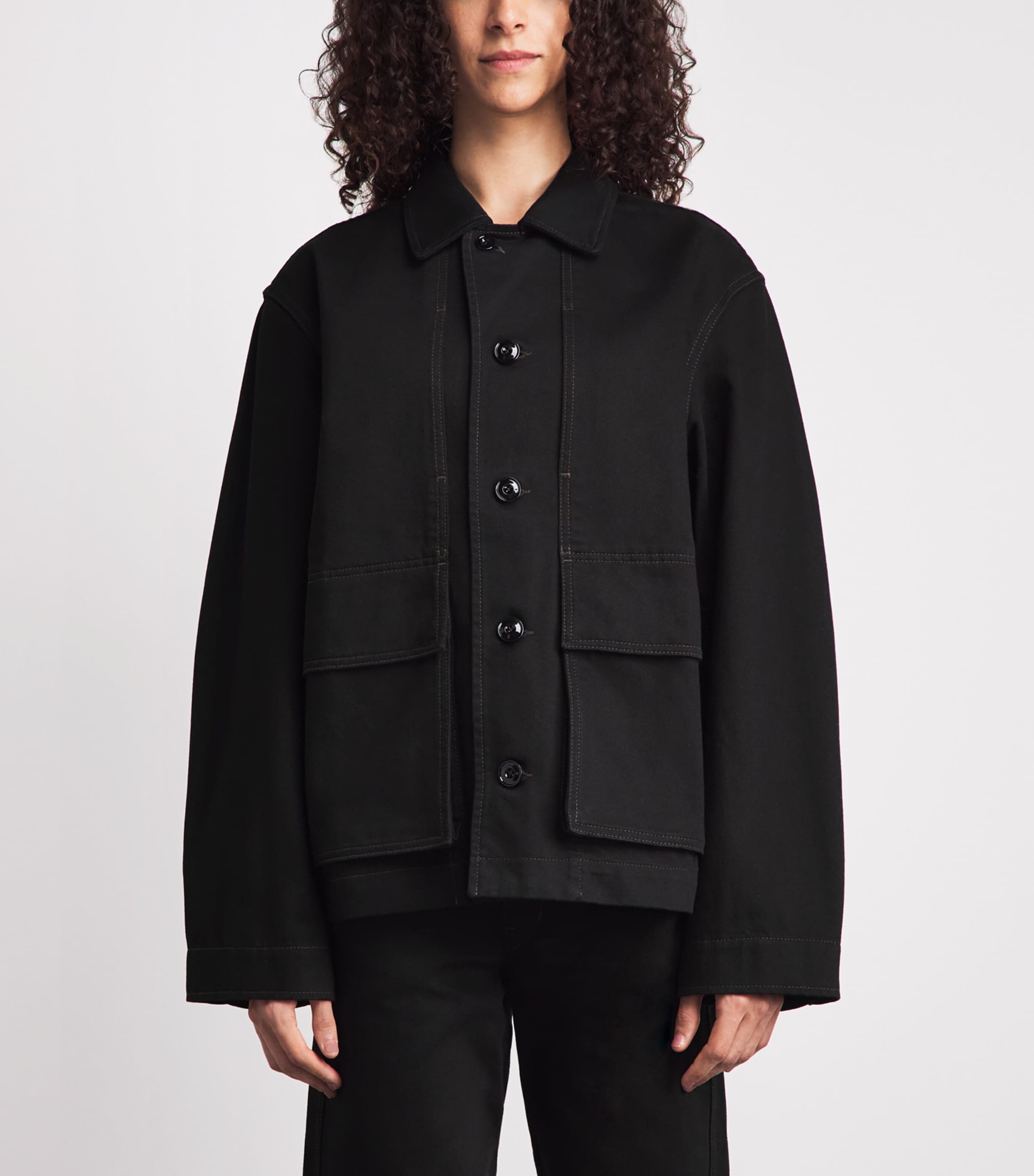 Lemaire Womens Boxy Denim Jacket Black Image 4