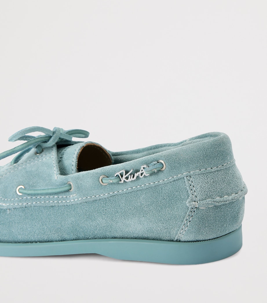 Kurt Geiger London Mens Suede Kurt Boat Shoes Pale Blue Image 3