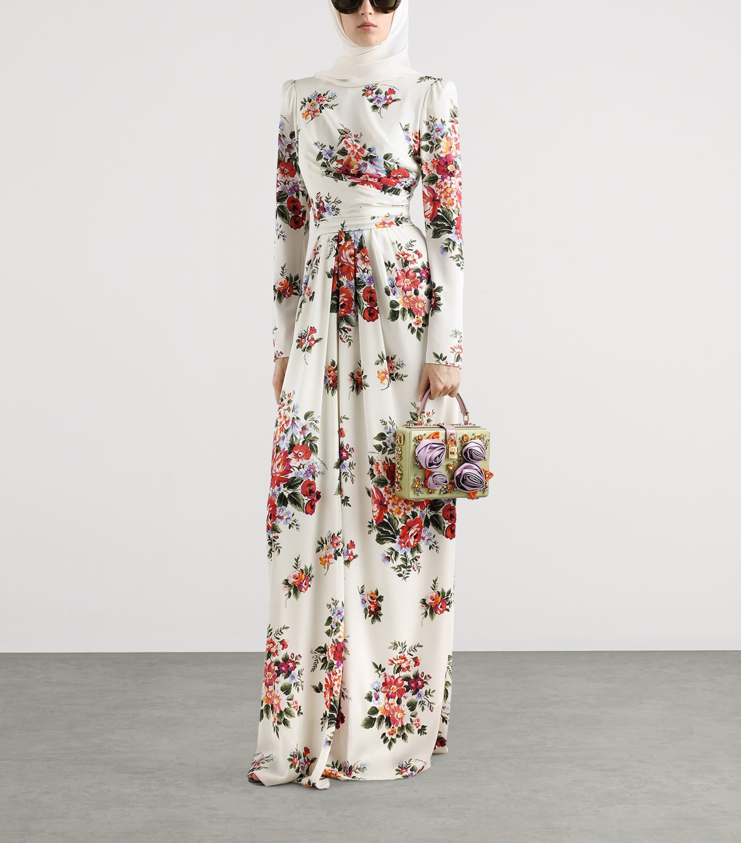 Dolce&Gabbana Womens Silk Floral Maxi Dress Mazz Image 2