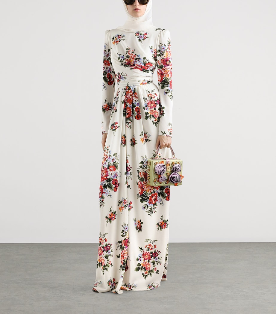 Dolce&Gabbana Womens Silk Floral Maxi Dress Mazz Image 2