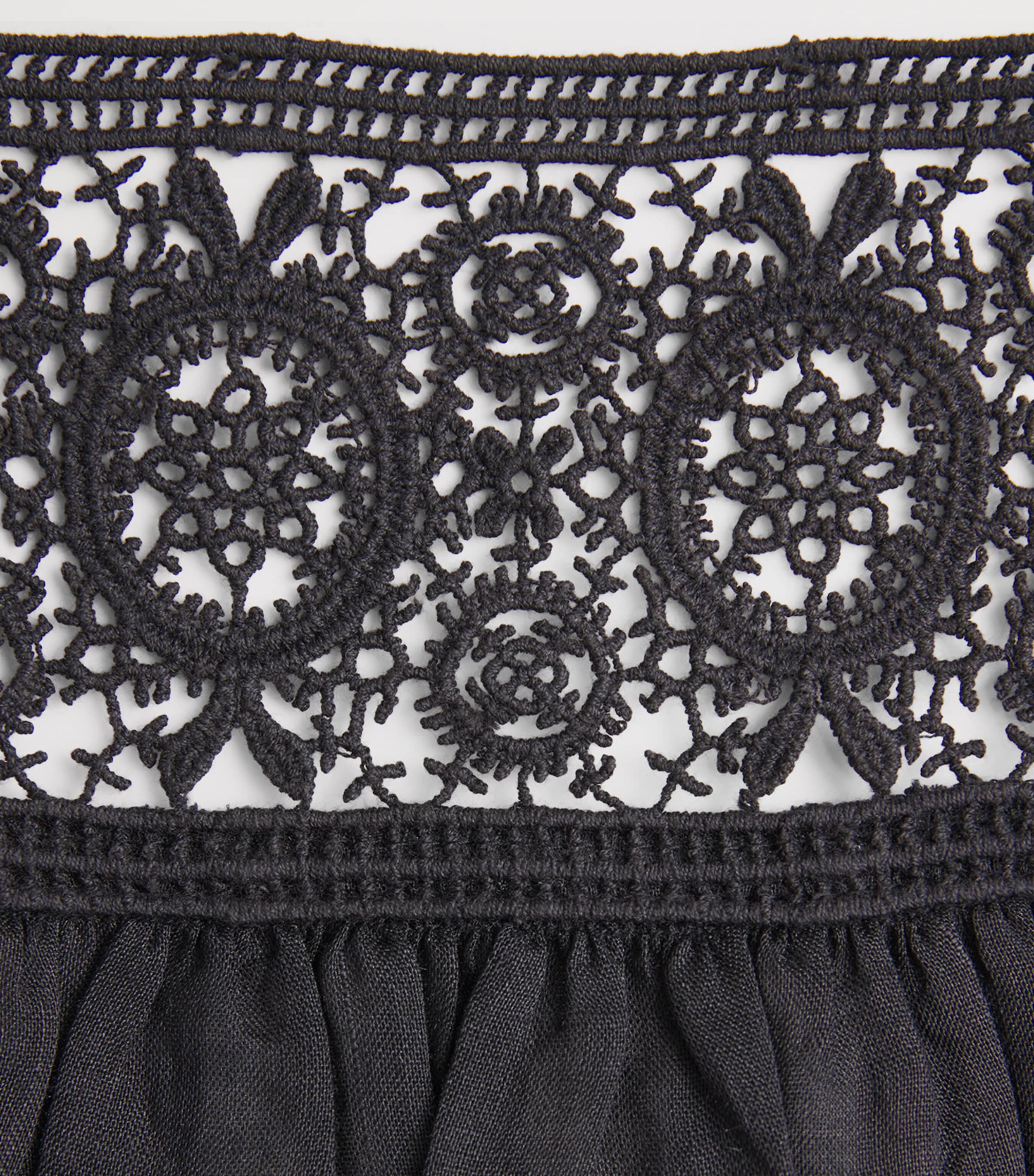 Citizens of Humanity Womens Ramie Mia Embroidered Blouse Black Image 6