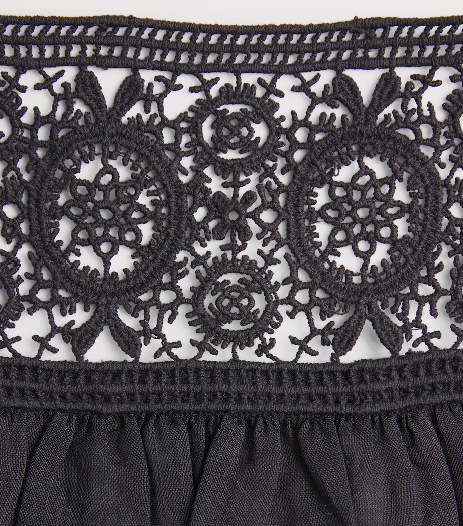 Citizens of Humanity Womens Ramie Mia Embroidered Blouse Black Image 6