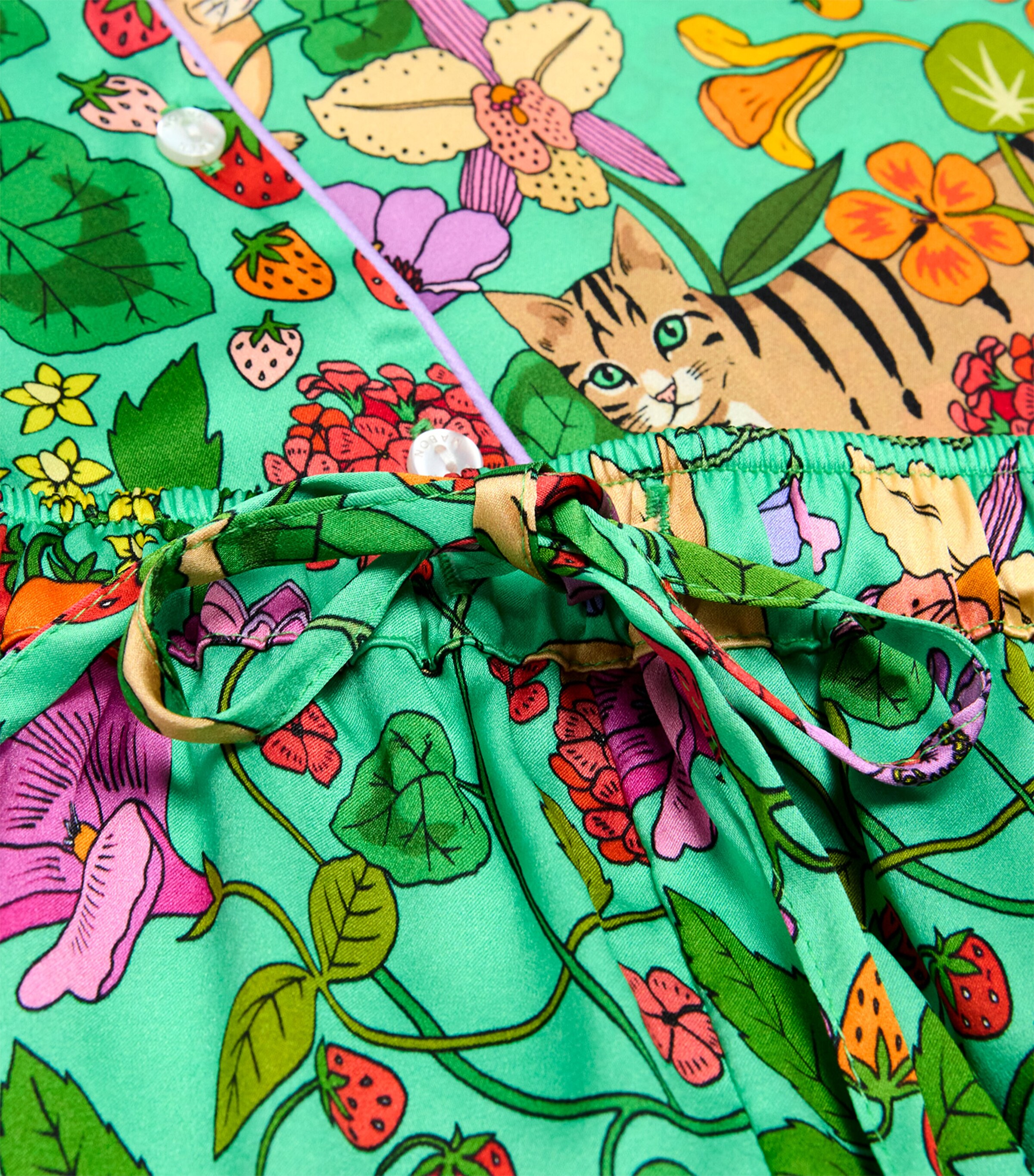 Silk In The Greenhouse Pyjama Set (2-13 Years) GREEN Image 3