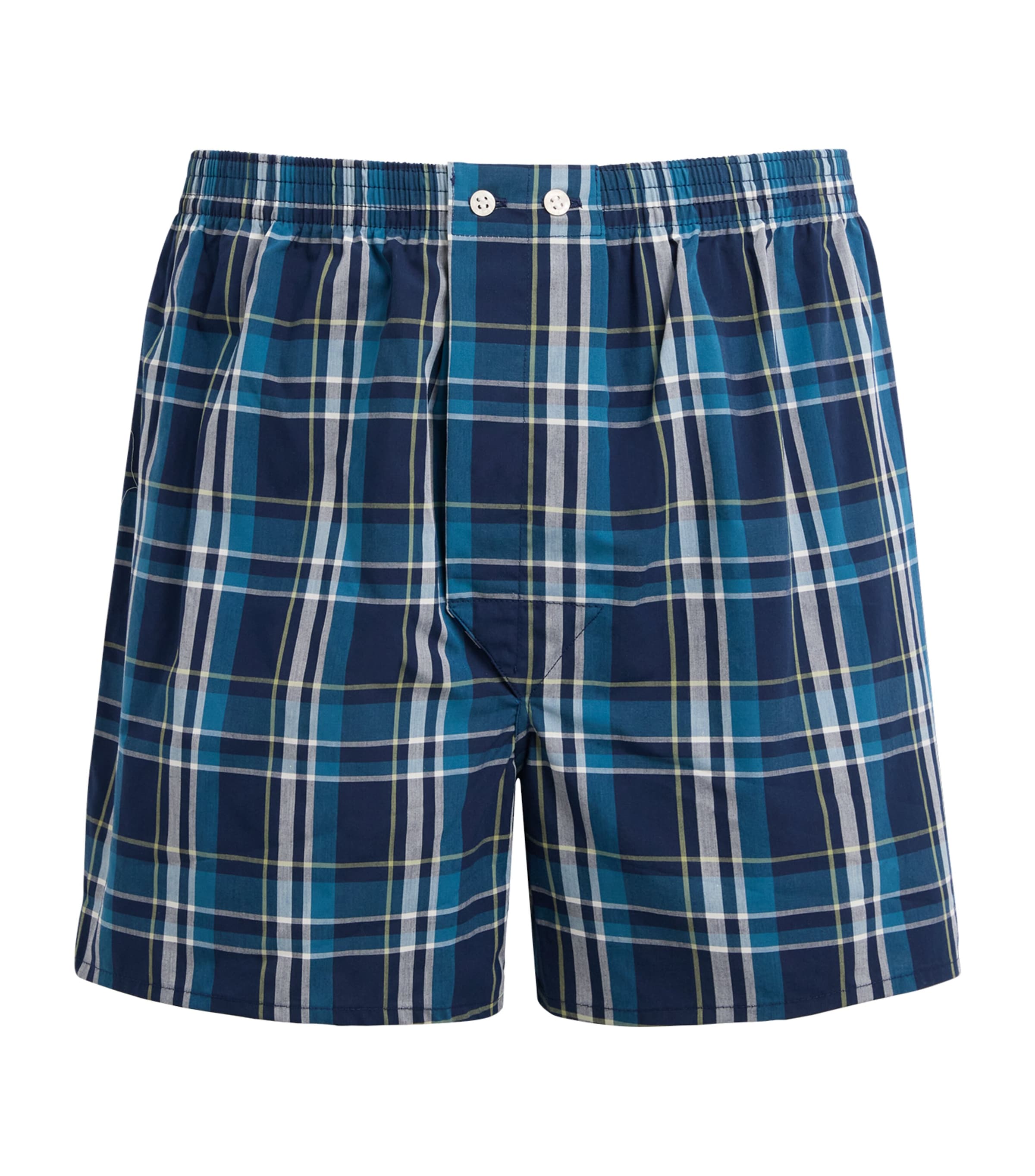 Derek Rose Mens Cotton Boxer Shorts Nav Image 1
