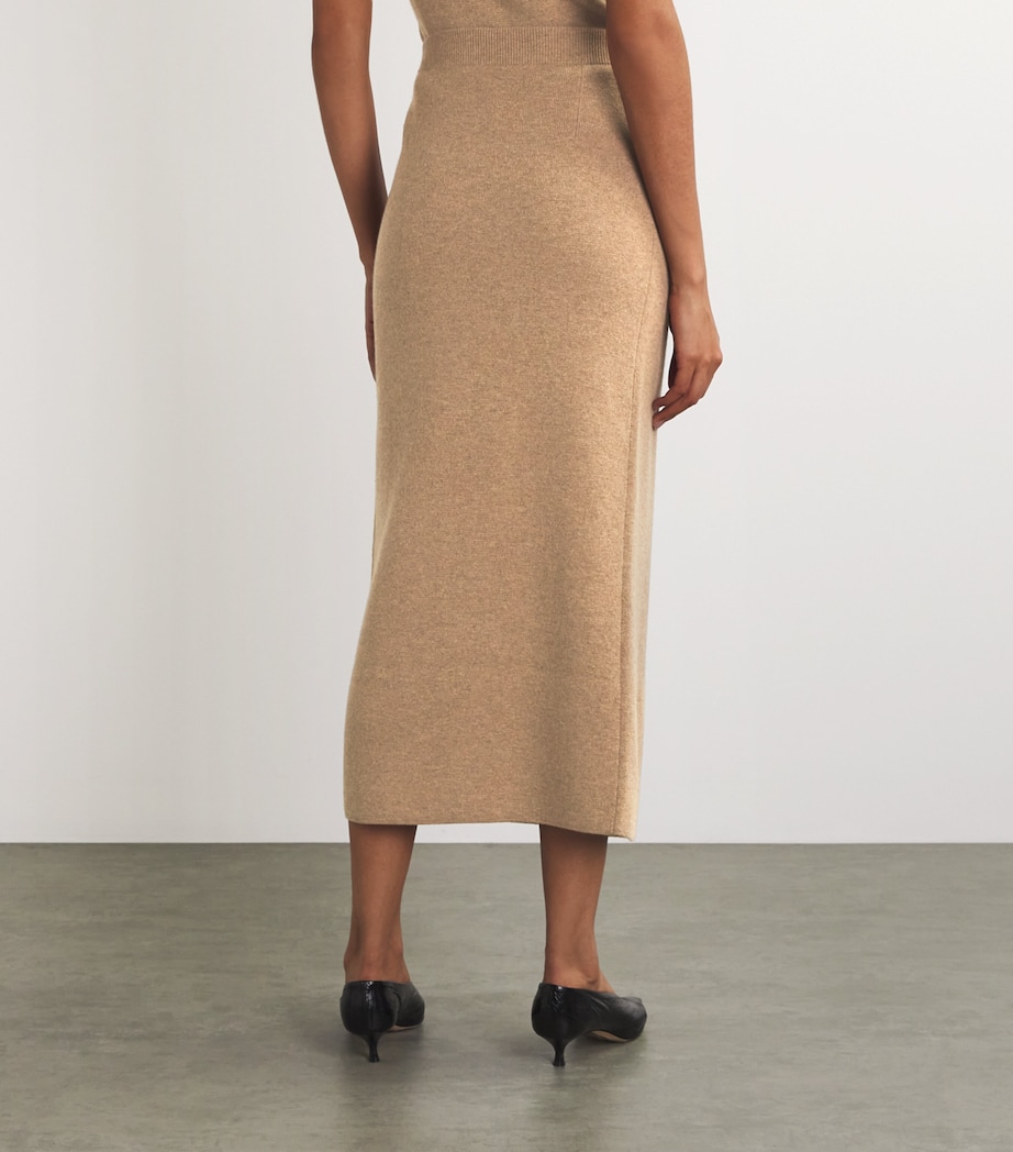Max Mara Womens Wool-Cashmere Wrap Skirt Hazelnut Brown Image 4