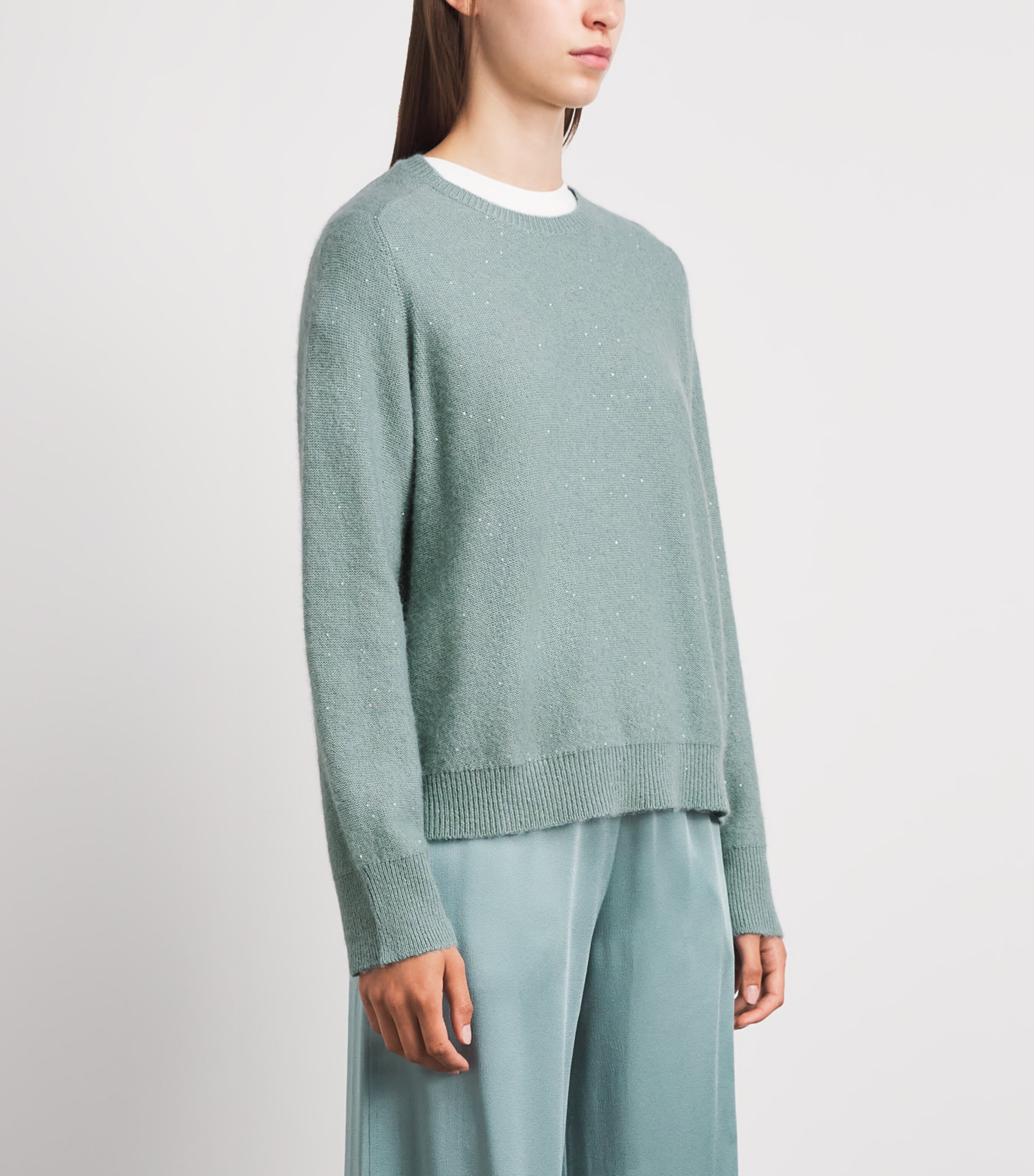 Fabiana Filippi Womens Sequin-Embellished Sweater Verde Image 4