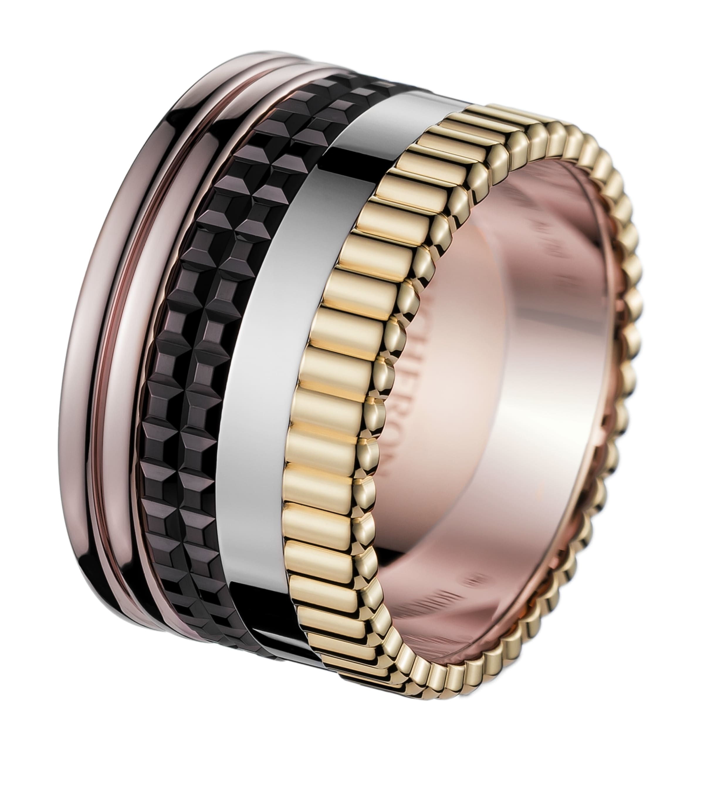 BOUCHERON MIXED GOLD QUATRE CLASSIQUE LARGE RING 